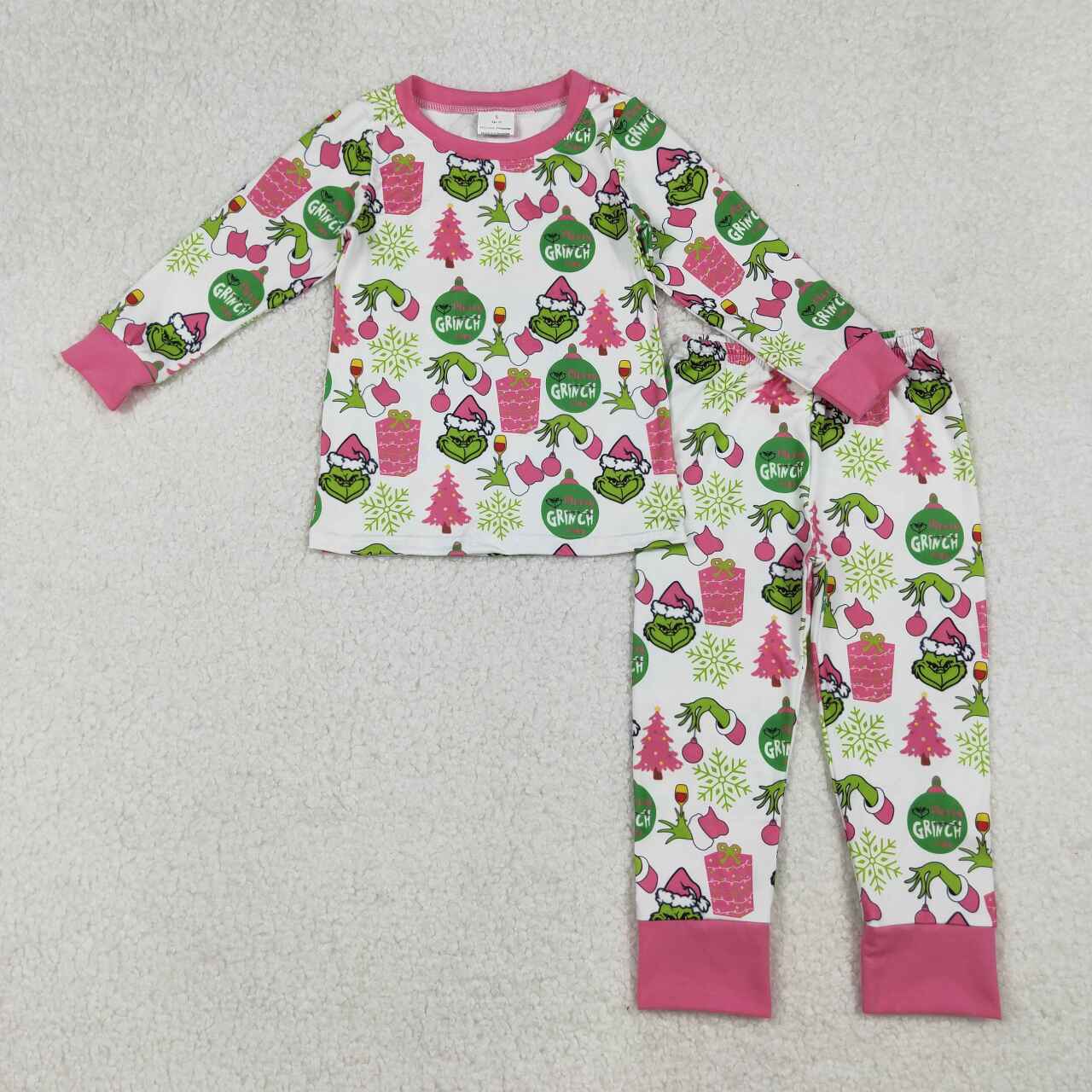 GLP2733 RTS girl clothes cartoon girl winter christmas pajamas set 