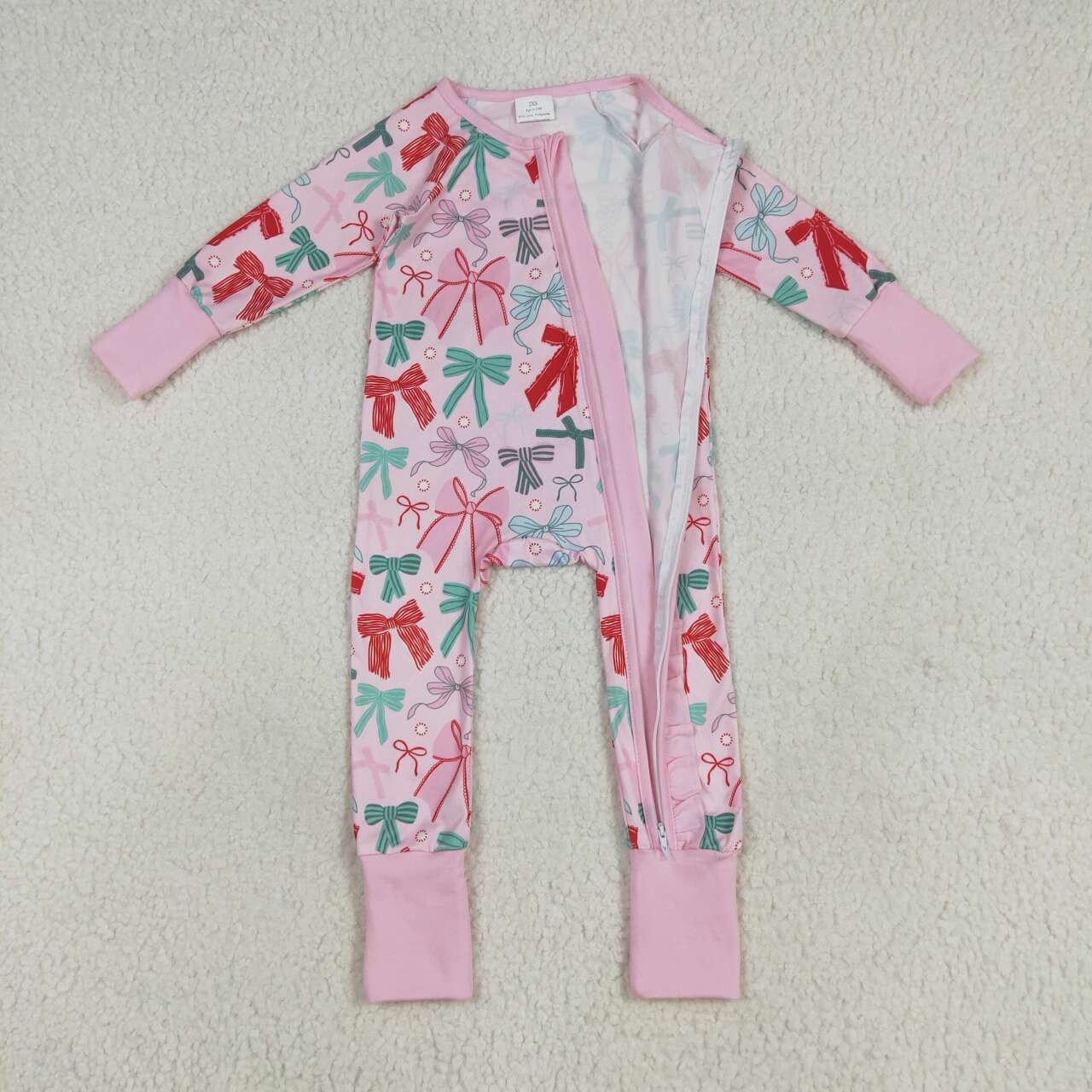 LR2266 RTS girl clothes bows toddler girl winter romper 