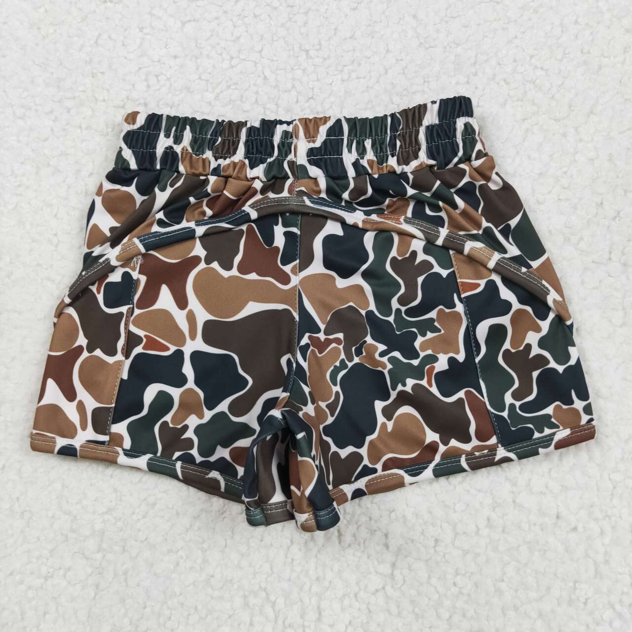 SS0465 RTS girl clothes black leopard print girl summer yoga shorts 
