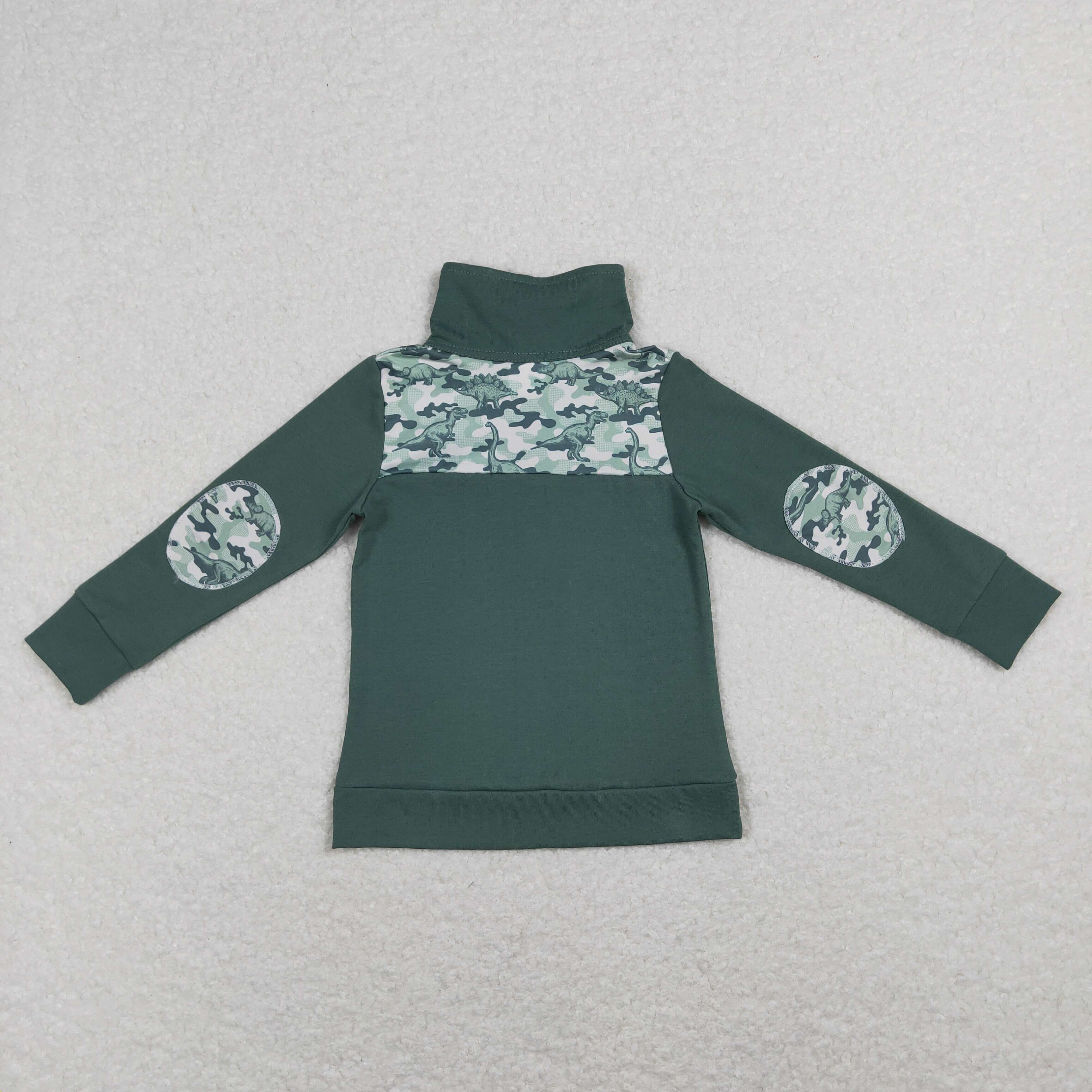 BT0381 toddler boy clothes green dinosaur boy winter top-promotion 2025.1.18 $5.5