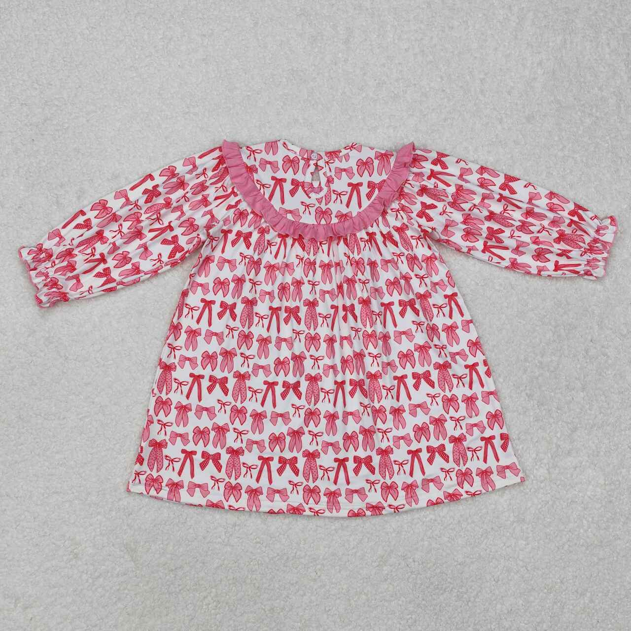 GLD0990 RTS kids clothing grandmillennial girl winter dress smock mama's bestie Dress mother's day clothing