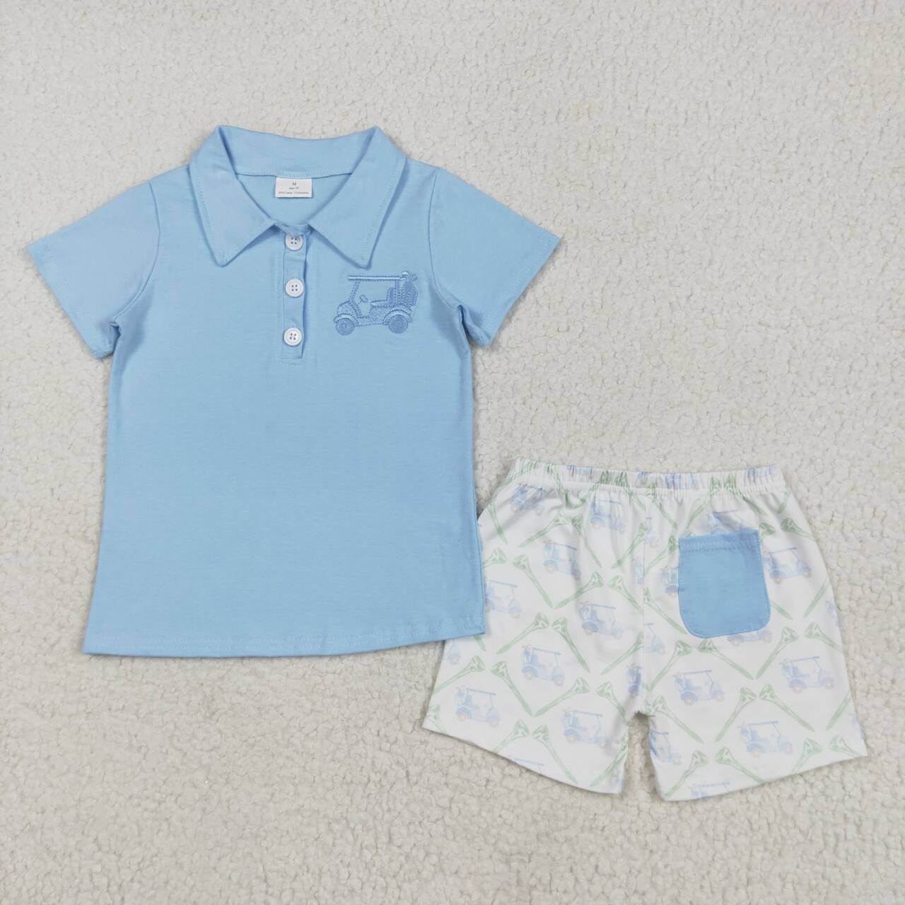 BSSO1494 RTS boy clothes golf toddler boy summer outfit 