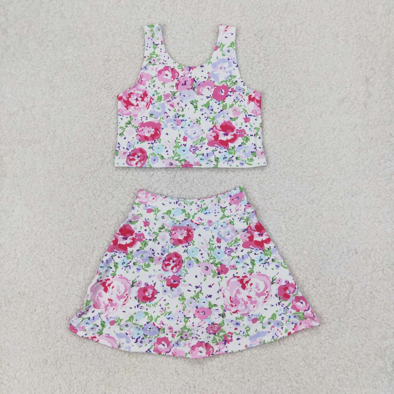 GSD1989 RTS girl clothes flower girl summer set yoga clothes