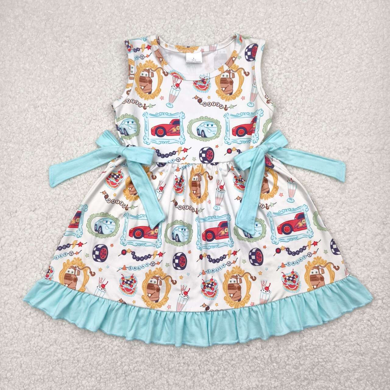 GSD2061 RTS toddler clothes cartoon car girl summer dress
