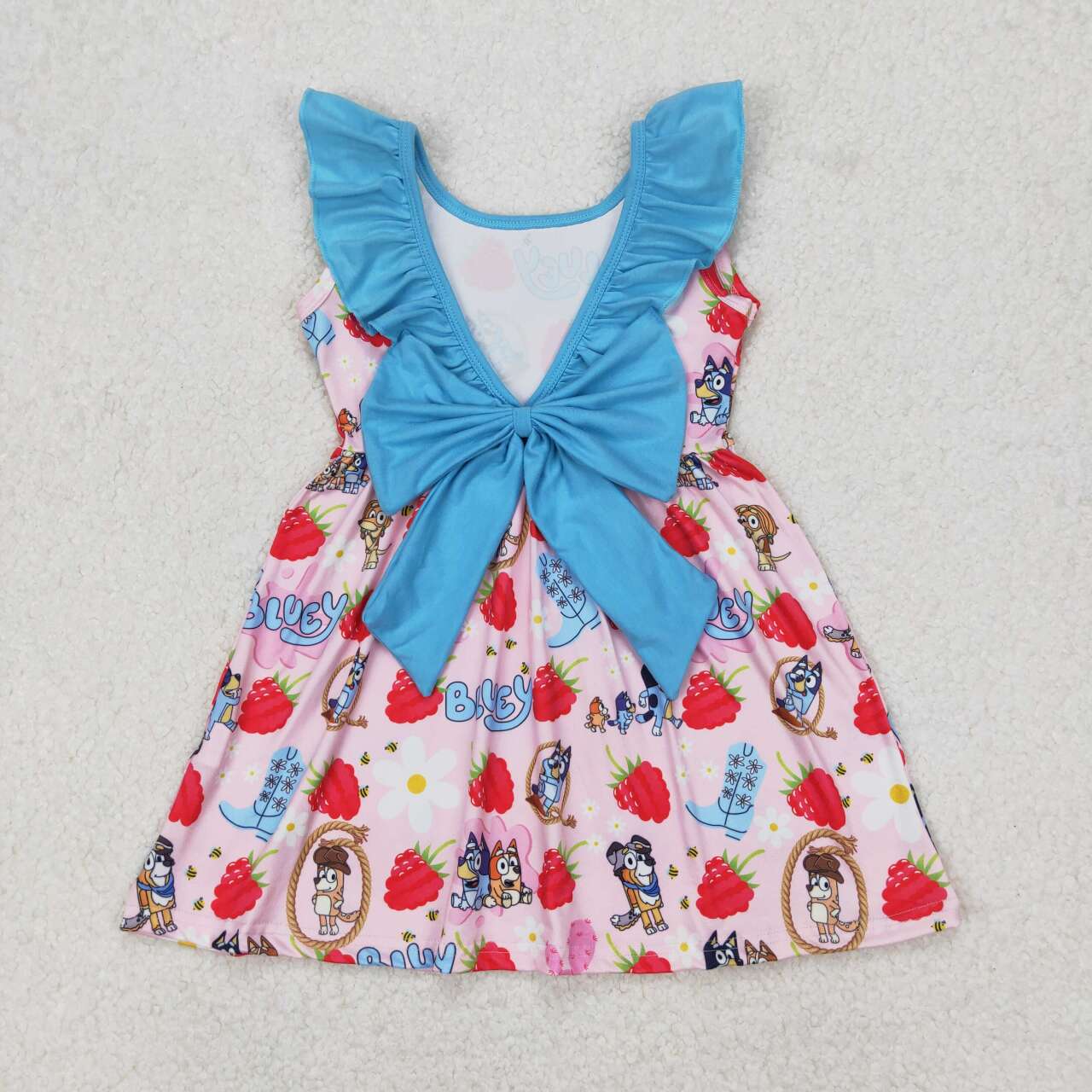 GSD1813 RTS toddler clothes cartoon dog baby girl summer dress 
