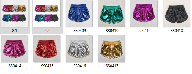 RTS baby girl clothes colorful leather matching girl summer shorts