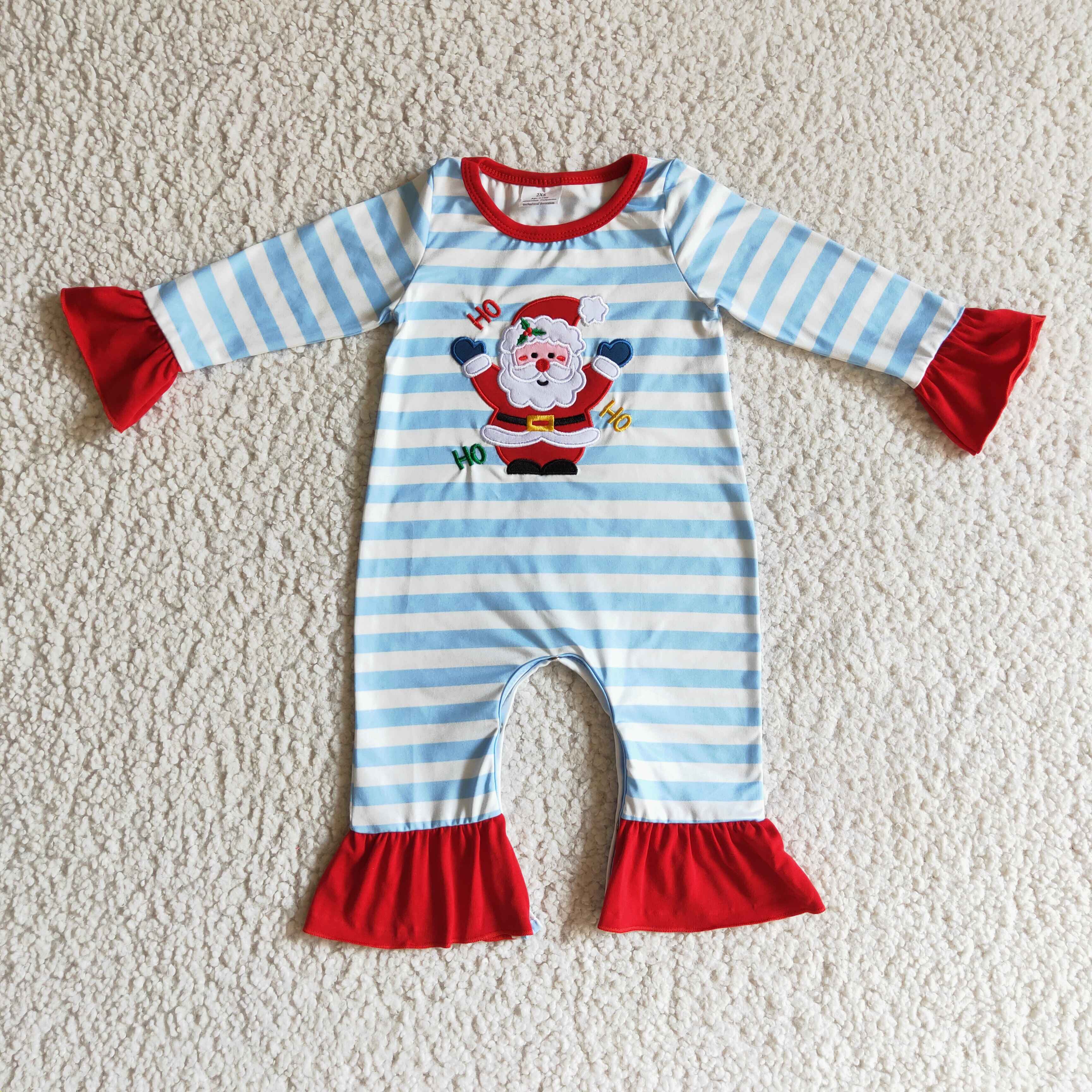 LR0120 santa claus embroidery girl christmas romper embroidered-promotion 2025.11.15 $5.5