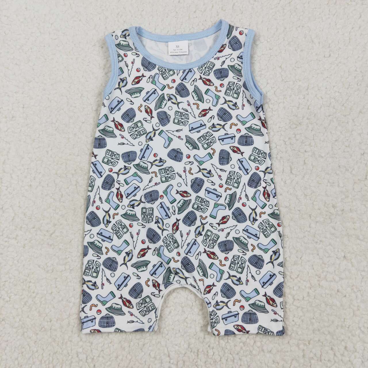 SR2900 RTS boy clothes fishing sleeveless boy summer romper 