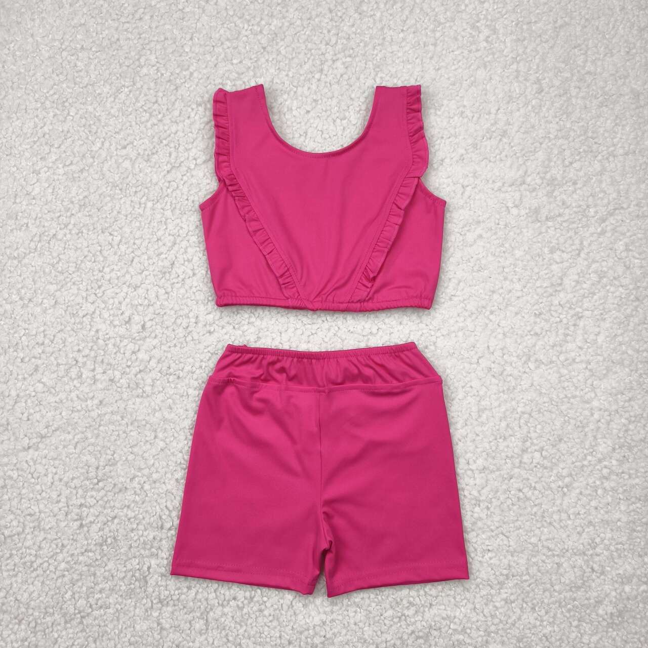 GSSO2284 RTS baby girl clothes hot pink toddler girl yoga summer outfit
