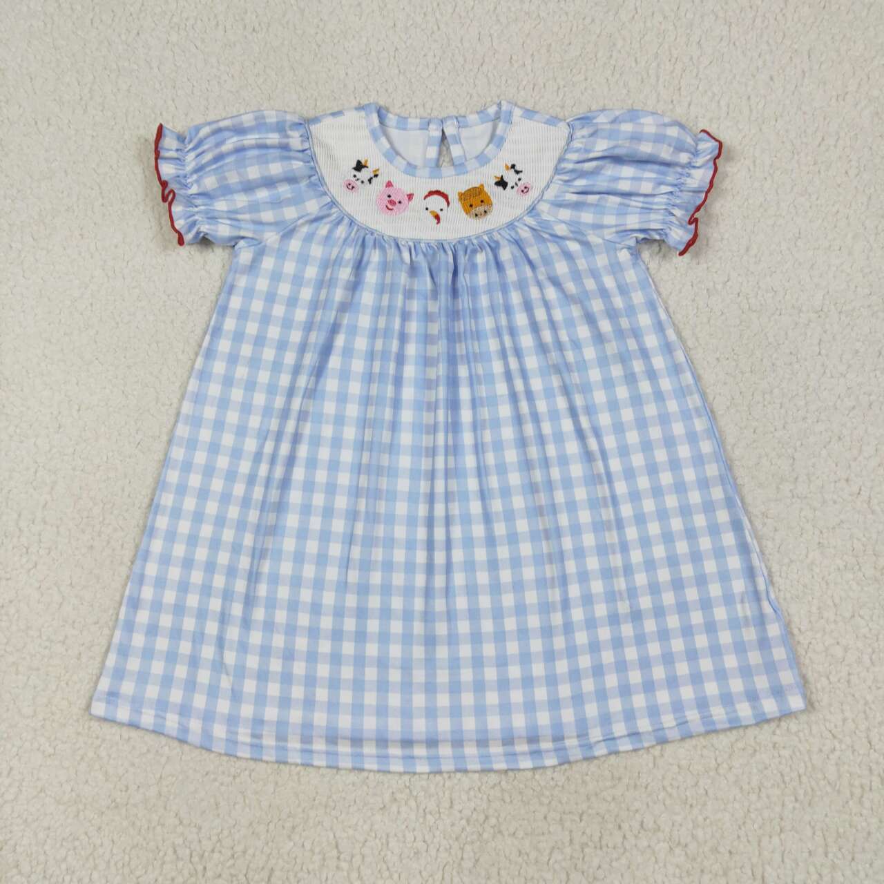 GSD2275 RTS 3-6M TO 7-8T girl summer clothes farm clothes smock pig cow girl summer dresses