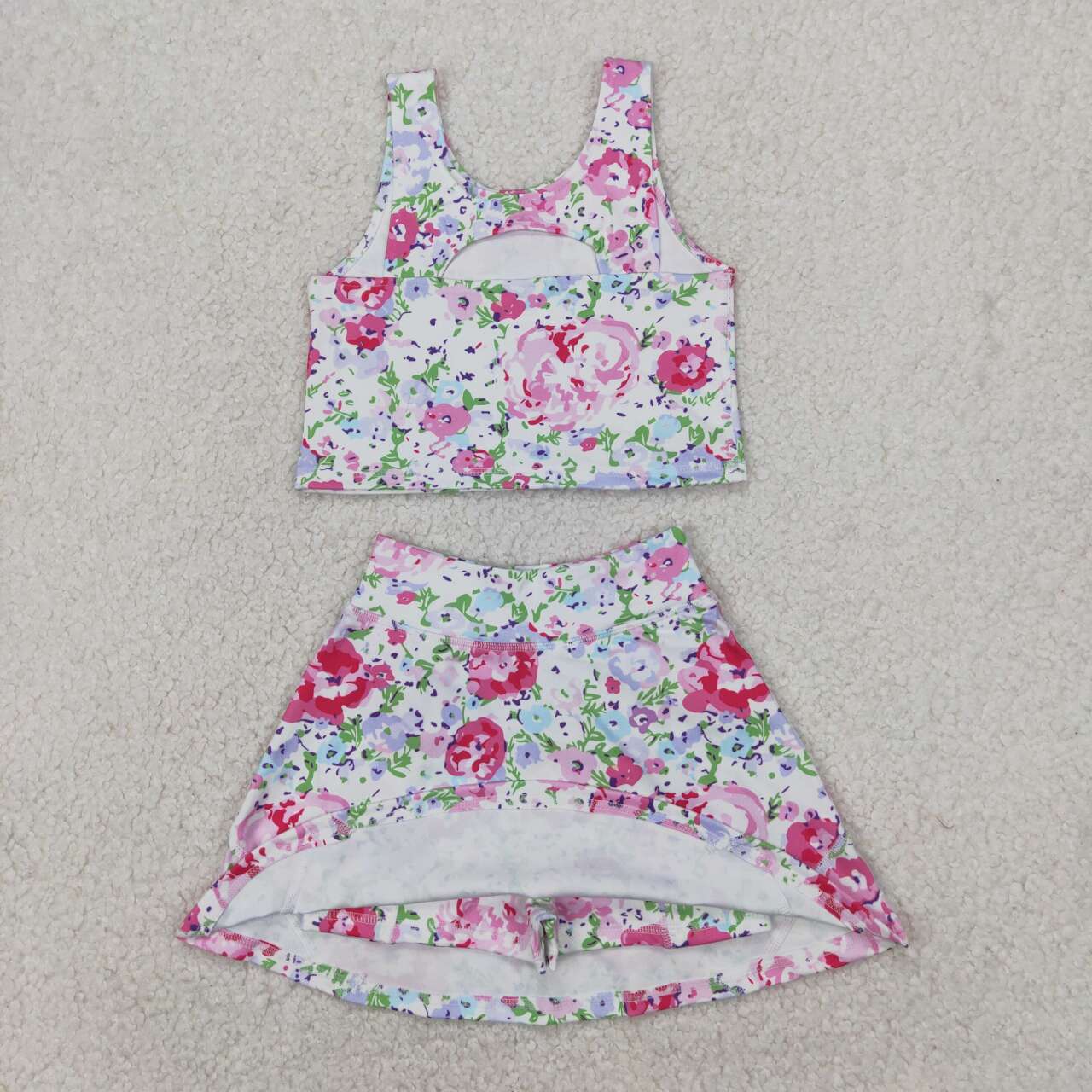 GSD1989 RTS girl clothes flower girl summer set yoga clothes