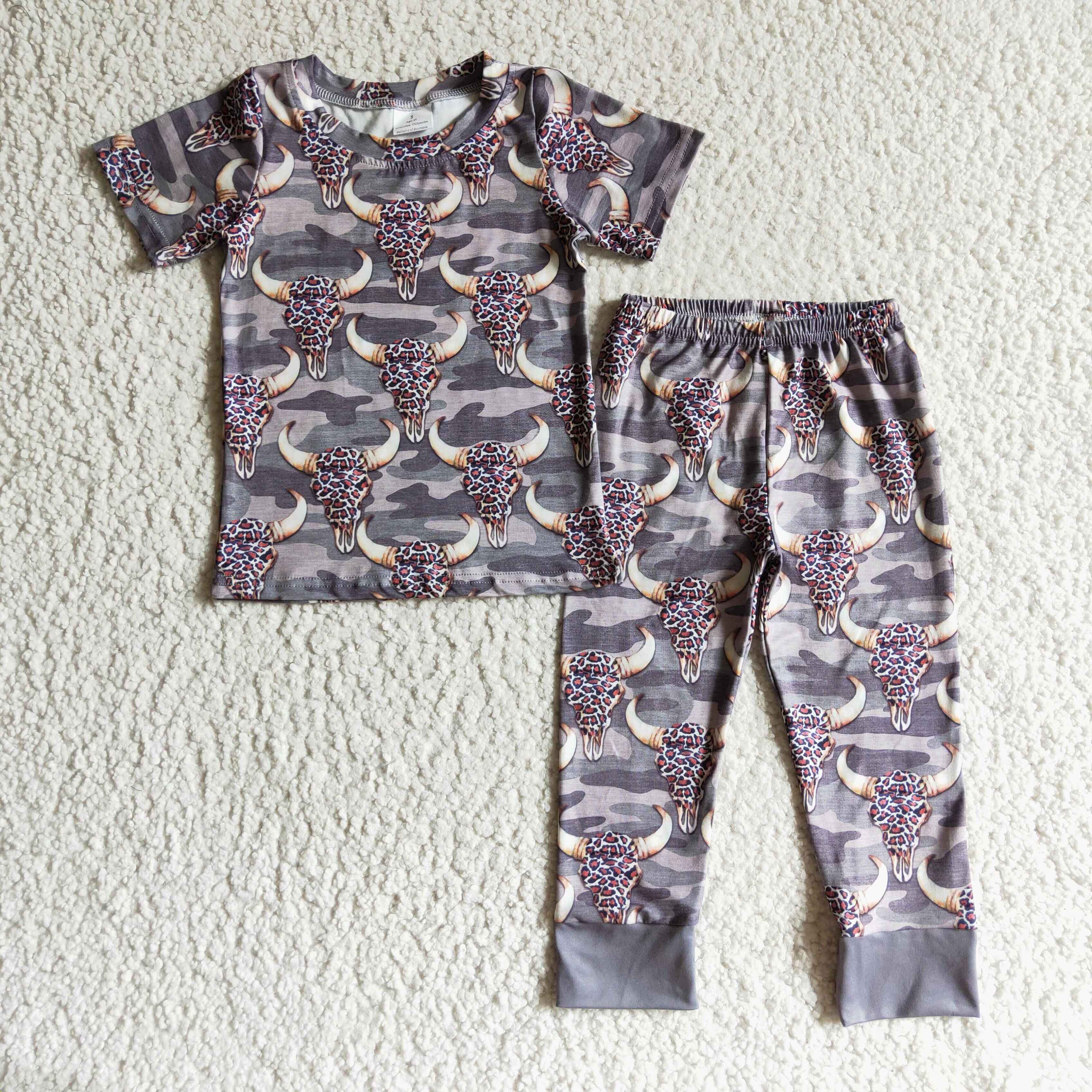 BSSO0086 baby boy clothes fall spring cow short sleeve set-promotion 2025.12.13 $5.5