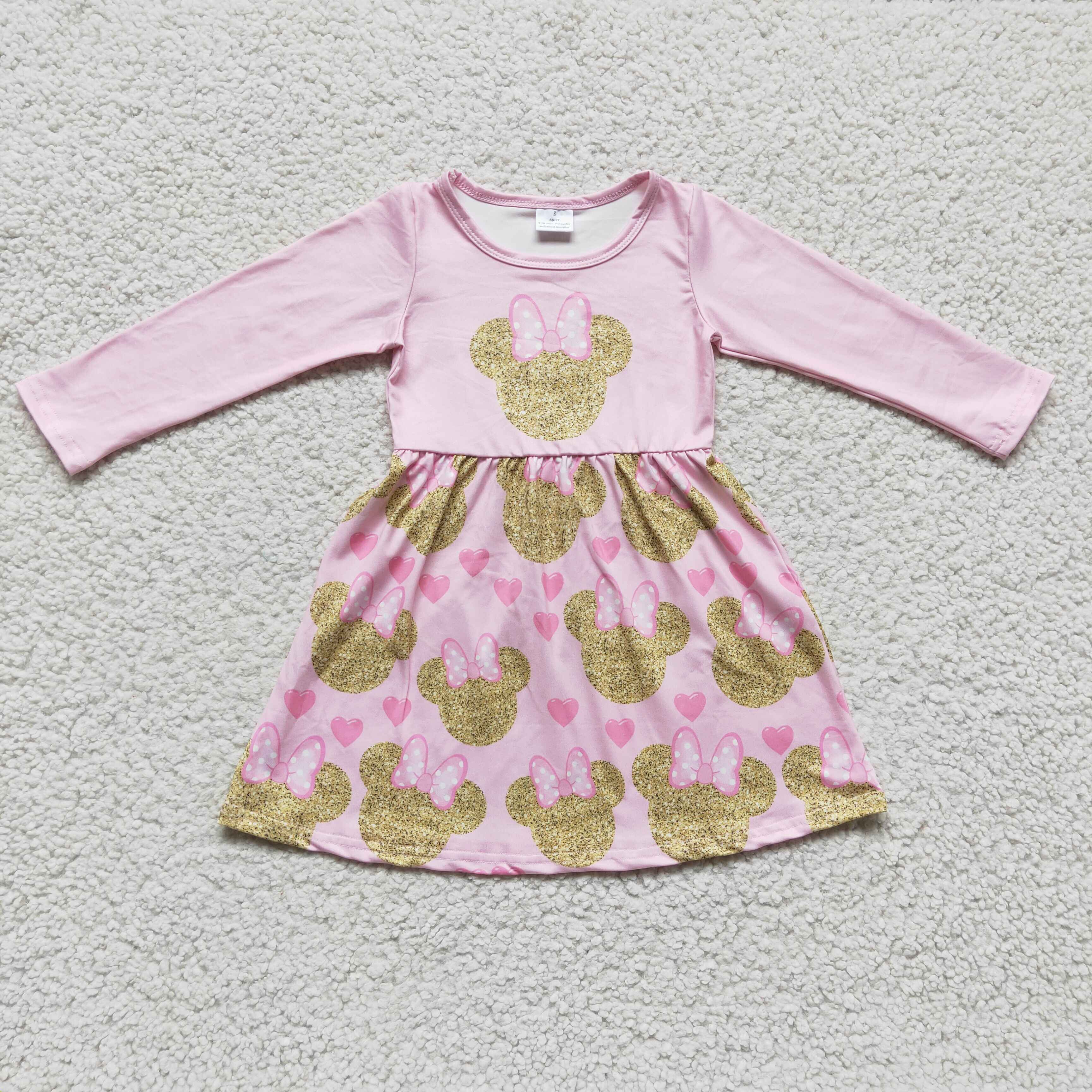 GLD0156 baby girl clothes cartoon pink winter dress-promotion 2024.12.28 $5.5
