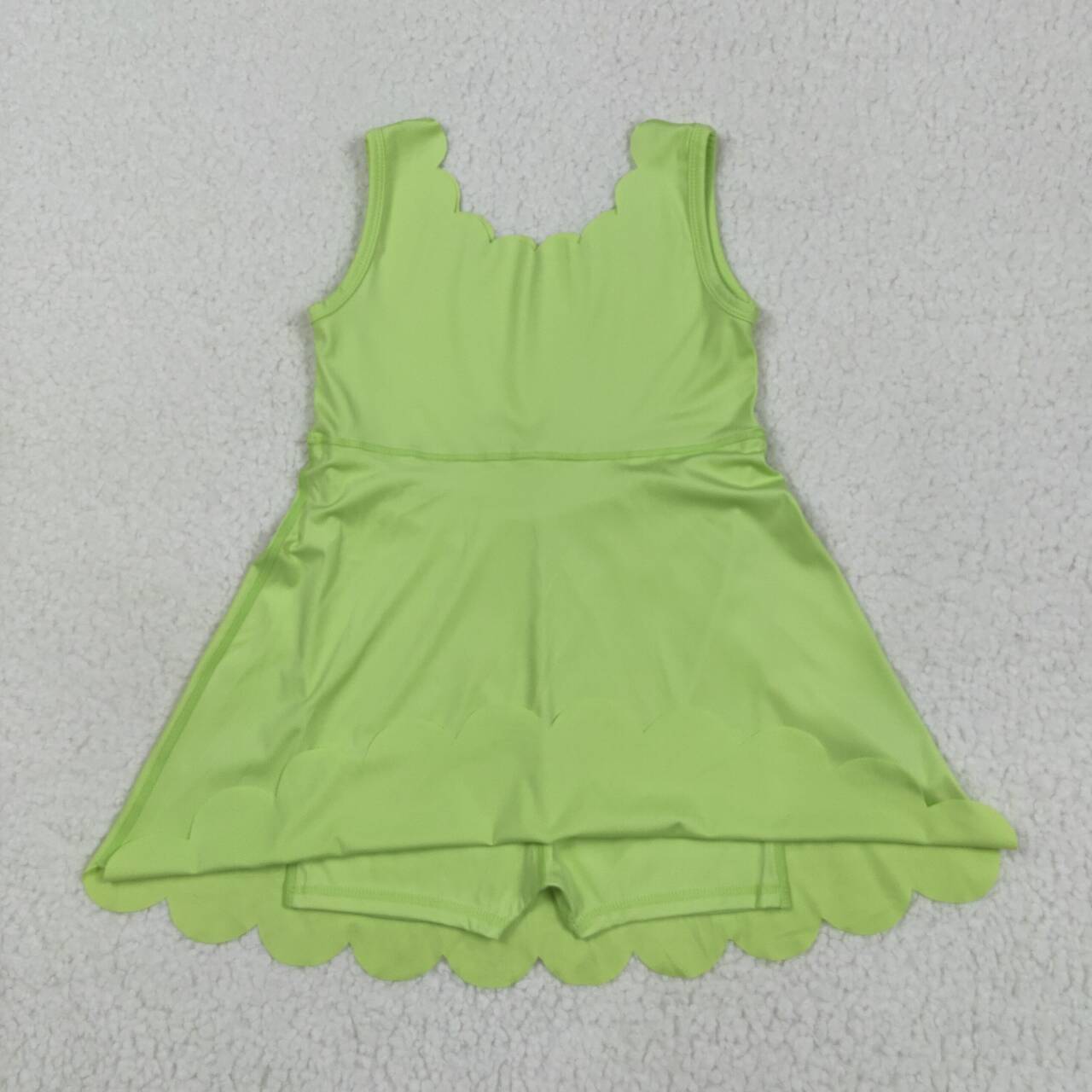 GSD2374 RTS girl clothes green girl summer dress yoga clothes atheletic clothes