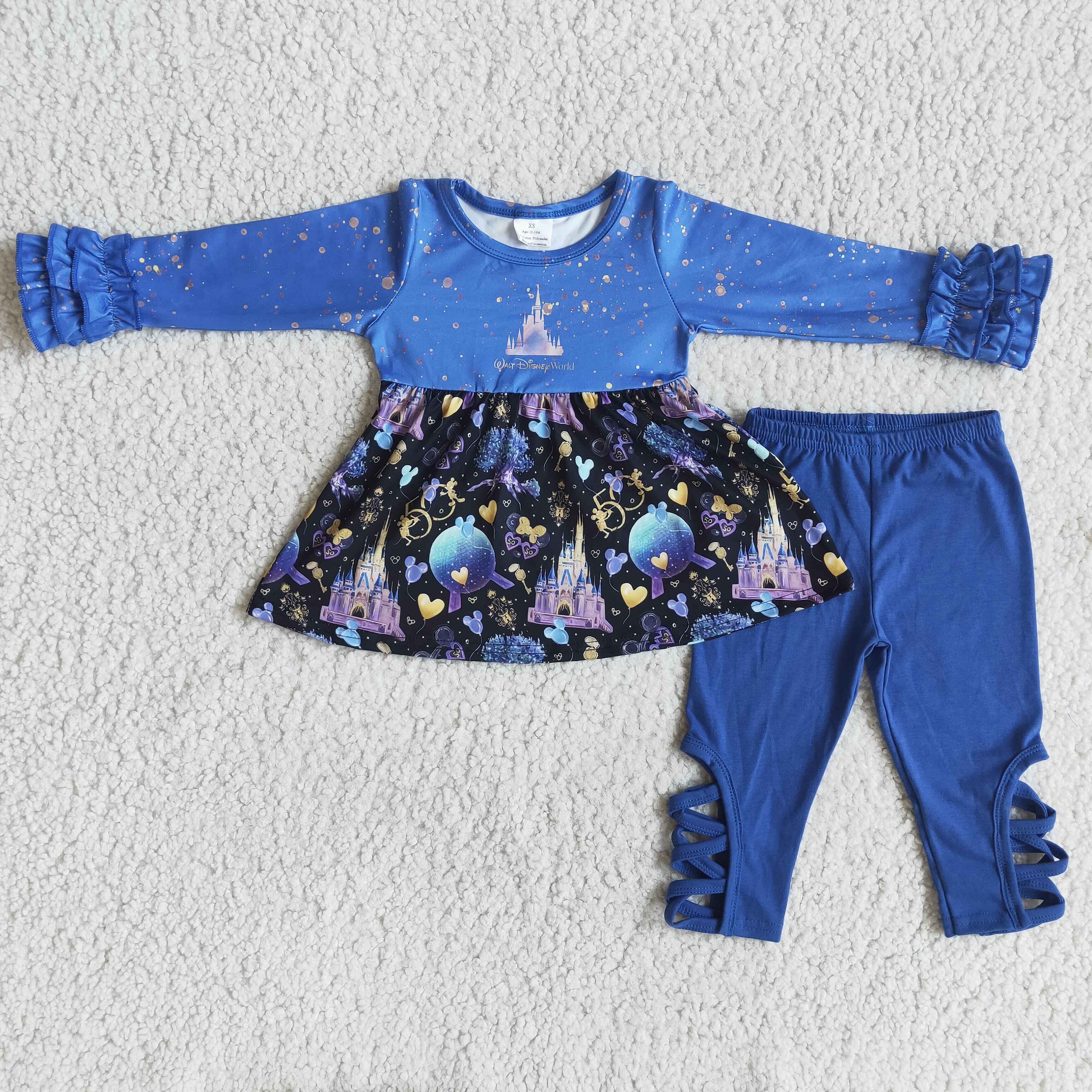 6 A21-2 girl blue cartoon winter long sleeve set-promotion 2024.8.31 $2.99