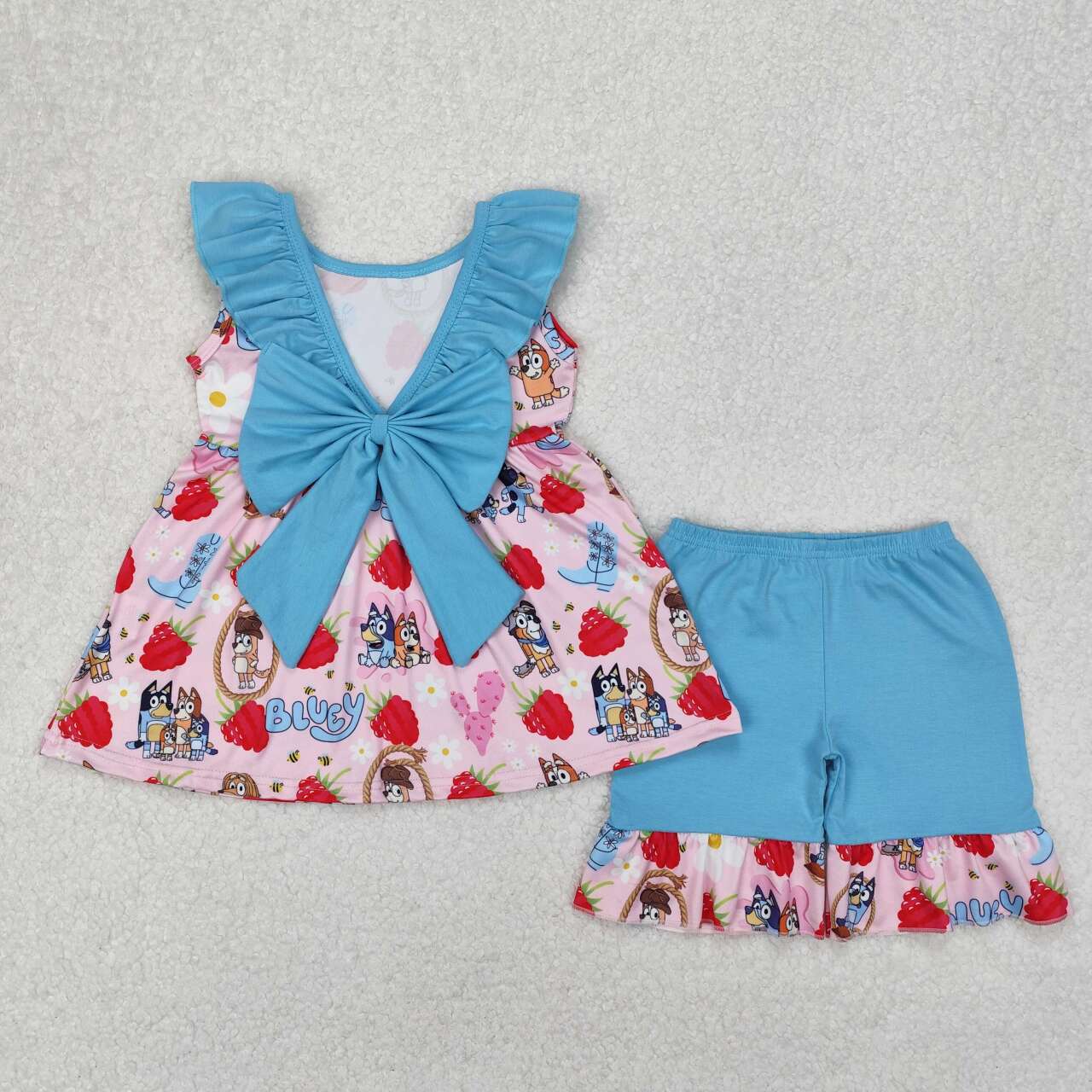 GSSO1904 RTS baby girl clothes cartoon dog toddler girl summer outfit 