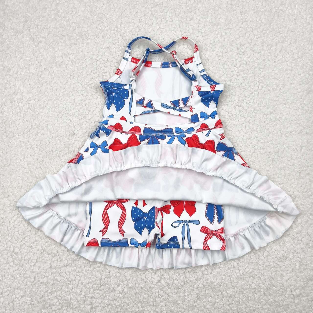 GSD2345 RTS girl clothes bows girl summer 4th of July Patriotic dress yoga clothes 
