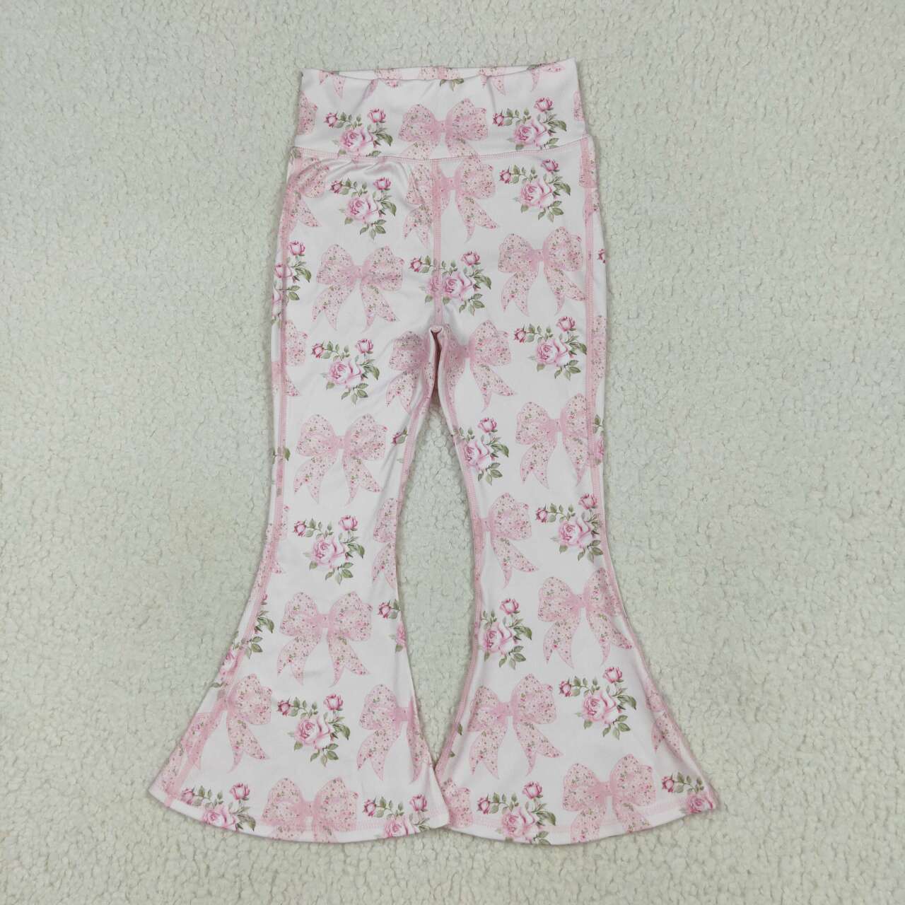 P0768 RTS baby girl clothes floral girls yoga pant bell bottom pants