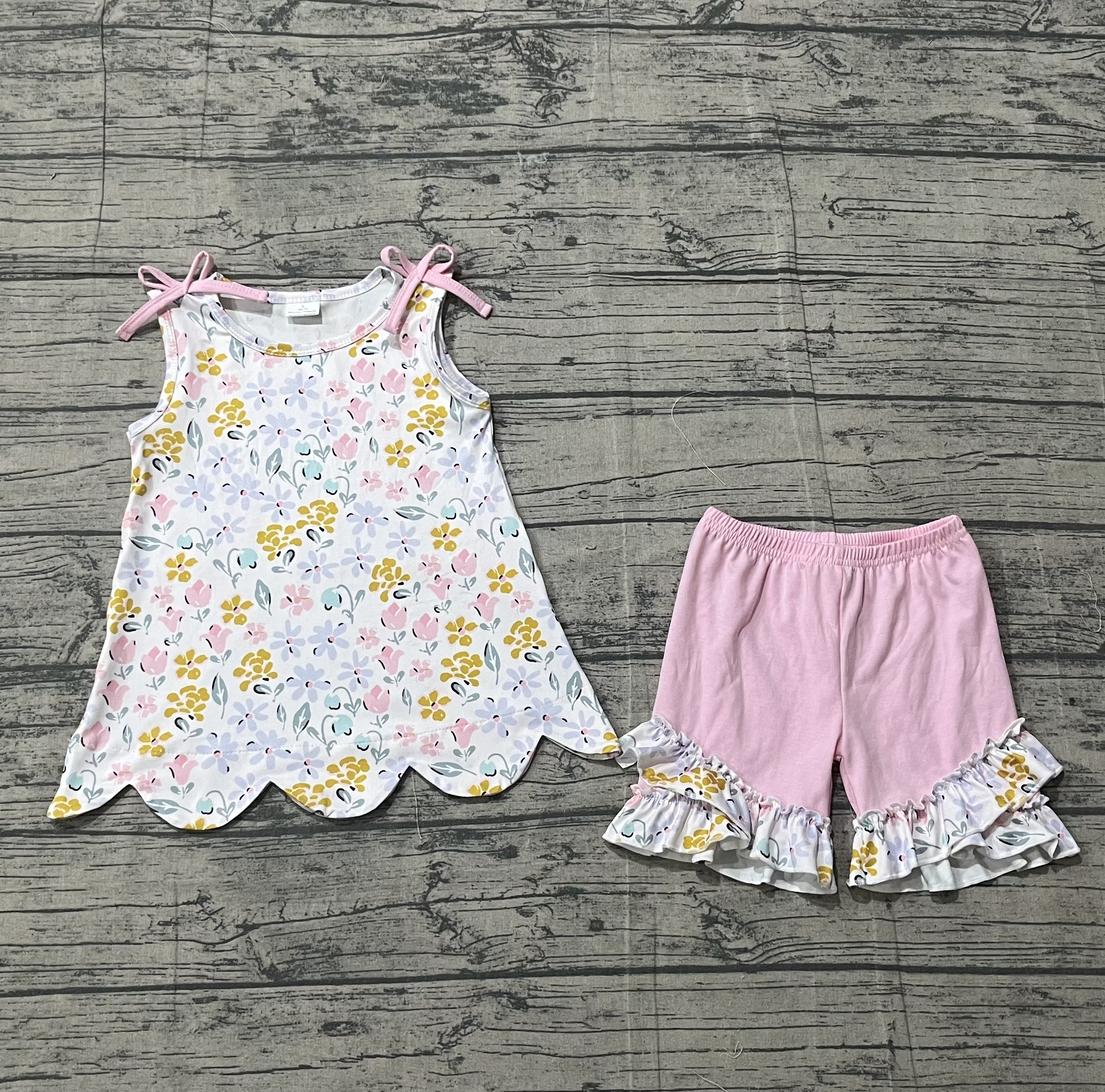 GSSO3392 pre-order kids clothes flower print girl summer outfit  clothing set-real pic 2026.3.8 