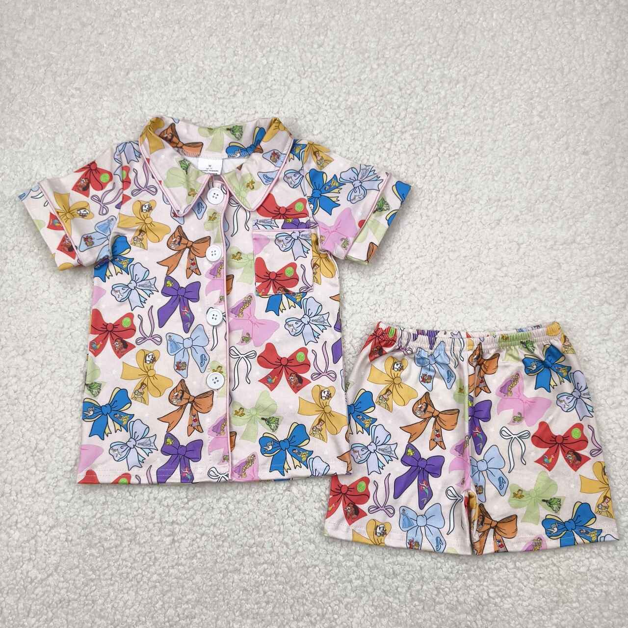 GSSO2321 RTS girl clothes bows toddler girl summer outfit 