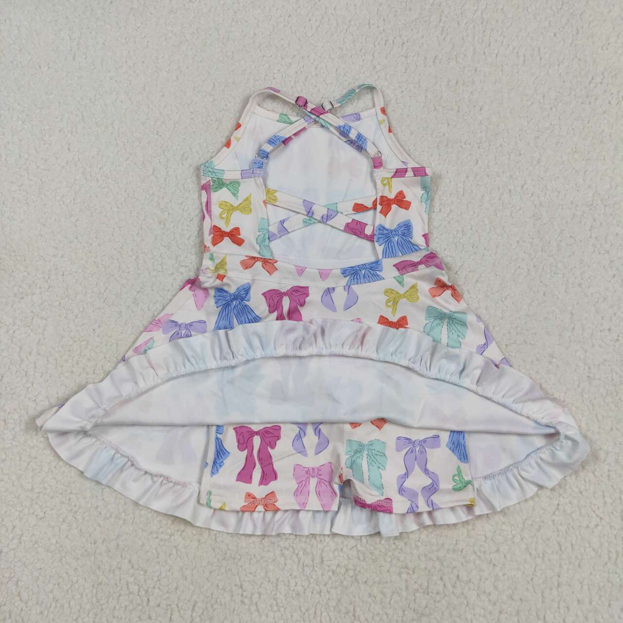 GSD2291 RTS girl clothes bows girl summer dress yoga clothes atheletic clothes