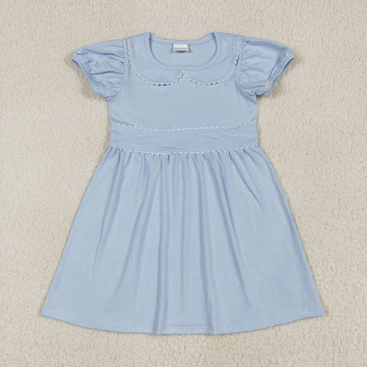 GSD2316 RTS girl clothes blue girl summer dress 