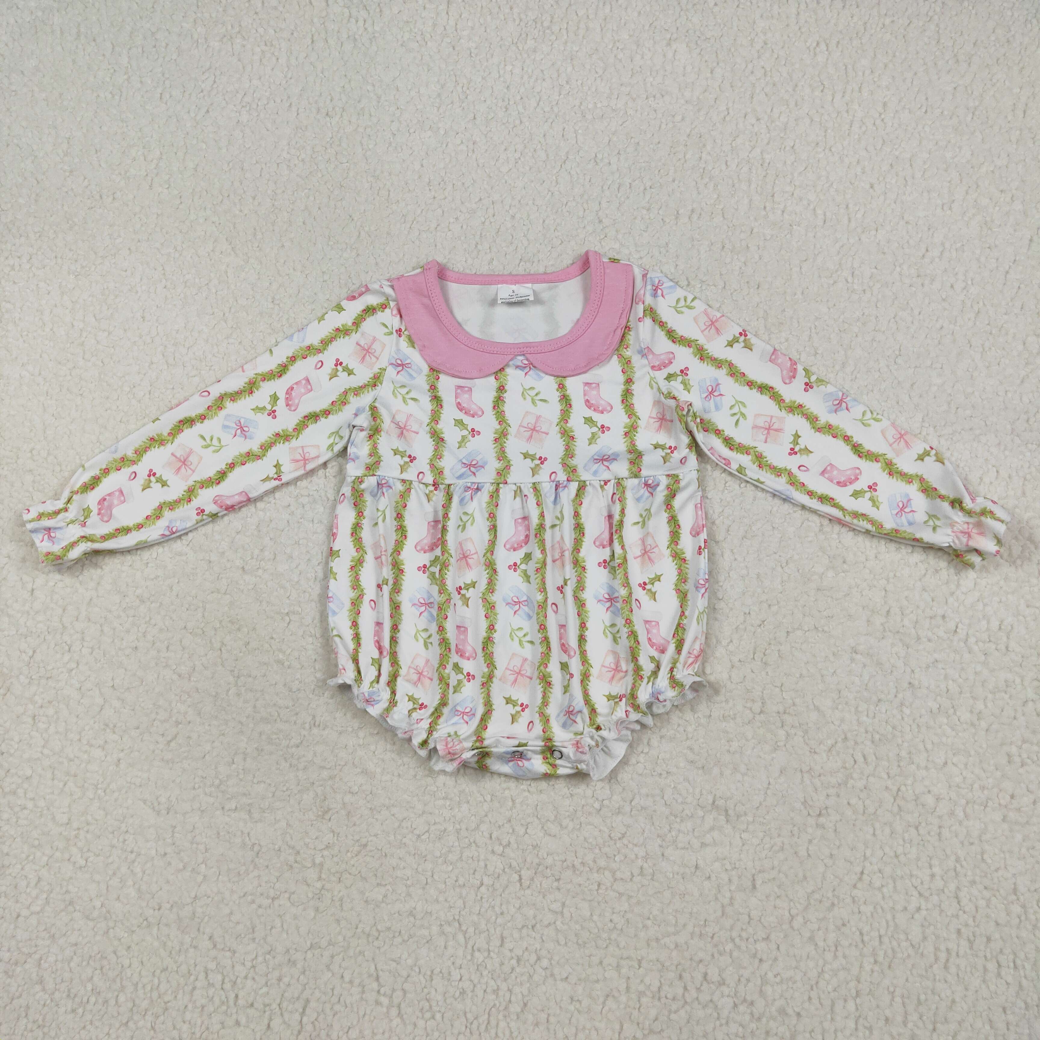 LR2324  RTS baby girl clothes gifts toddler girl christmas winter bubble 