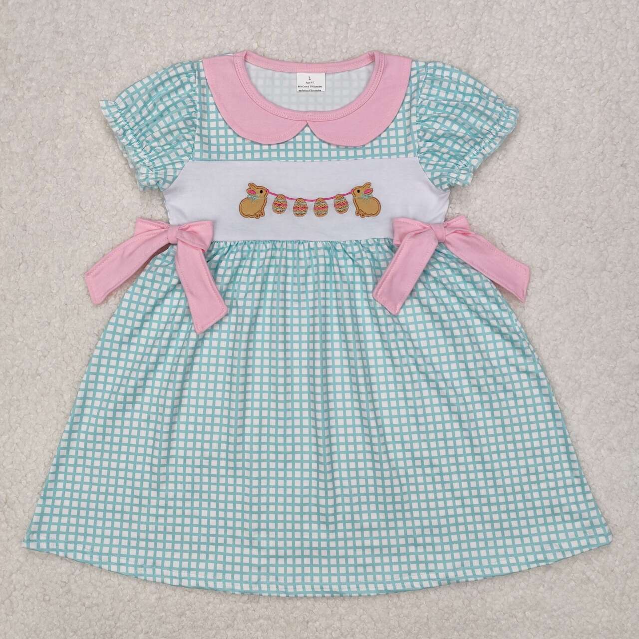 GSD1773 RTS girl clothes bunny girl easter summer dress embroidery 