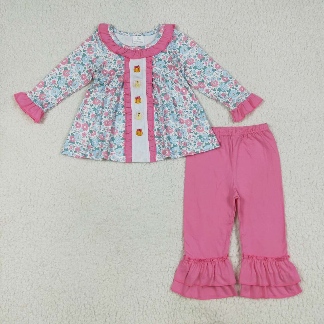 GLP2352 RTS girl clothes turkey girl thanksgiving winter embroidery set 