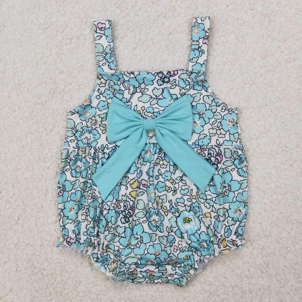 SR2829 RTS baby girl clothes blue floral girl summer bubble