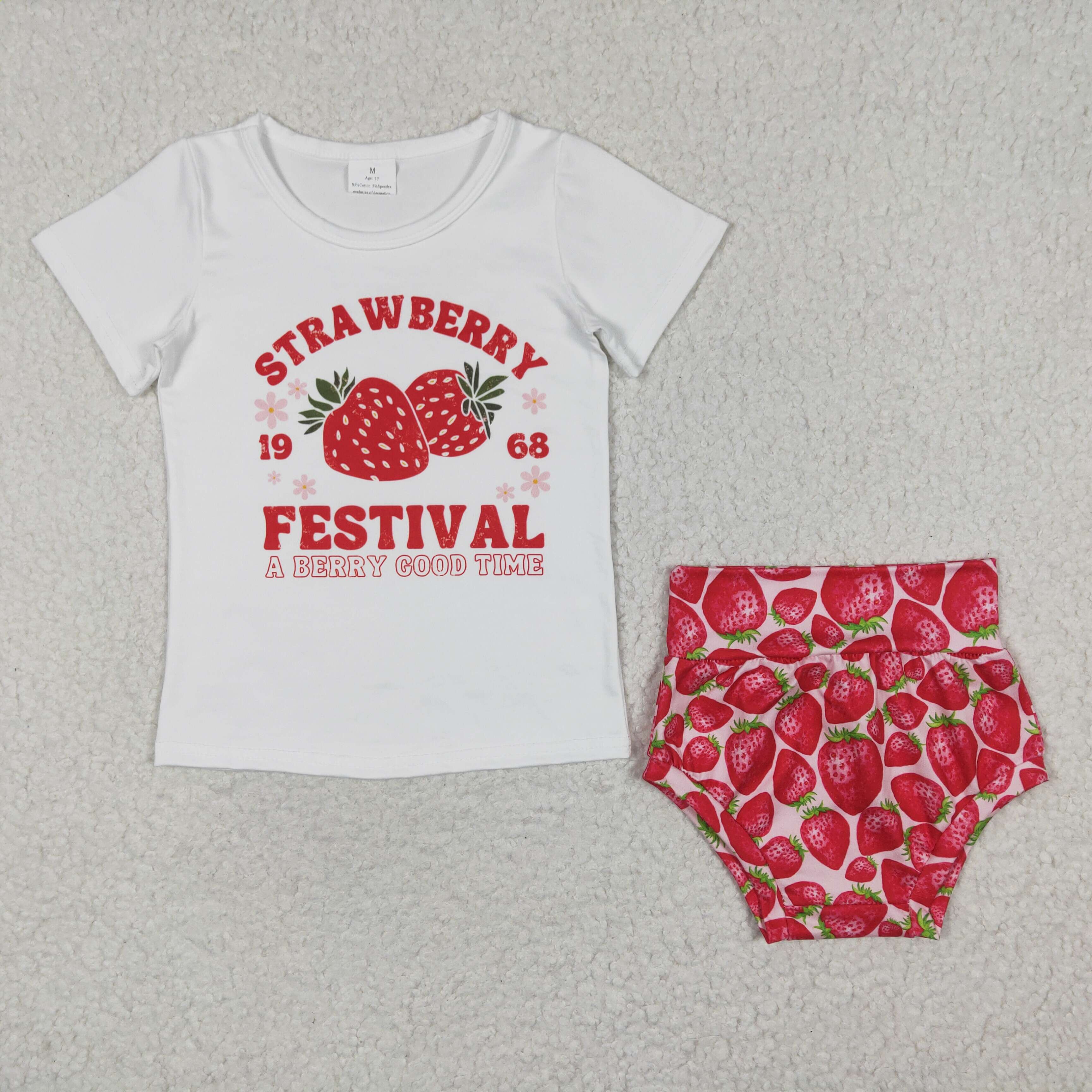 GBO0097 baby clothes strawberry bummies summer outfit-promotion 2025.6.7 $5.5