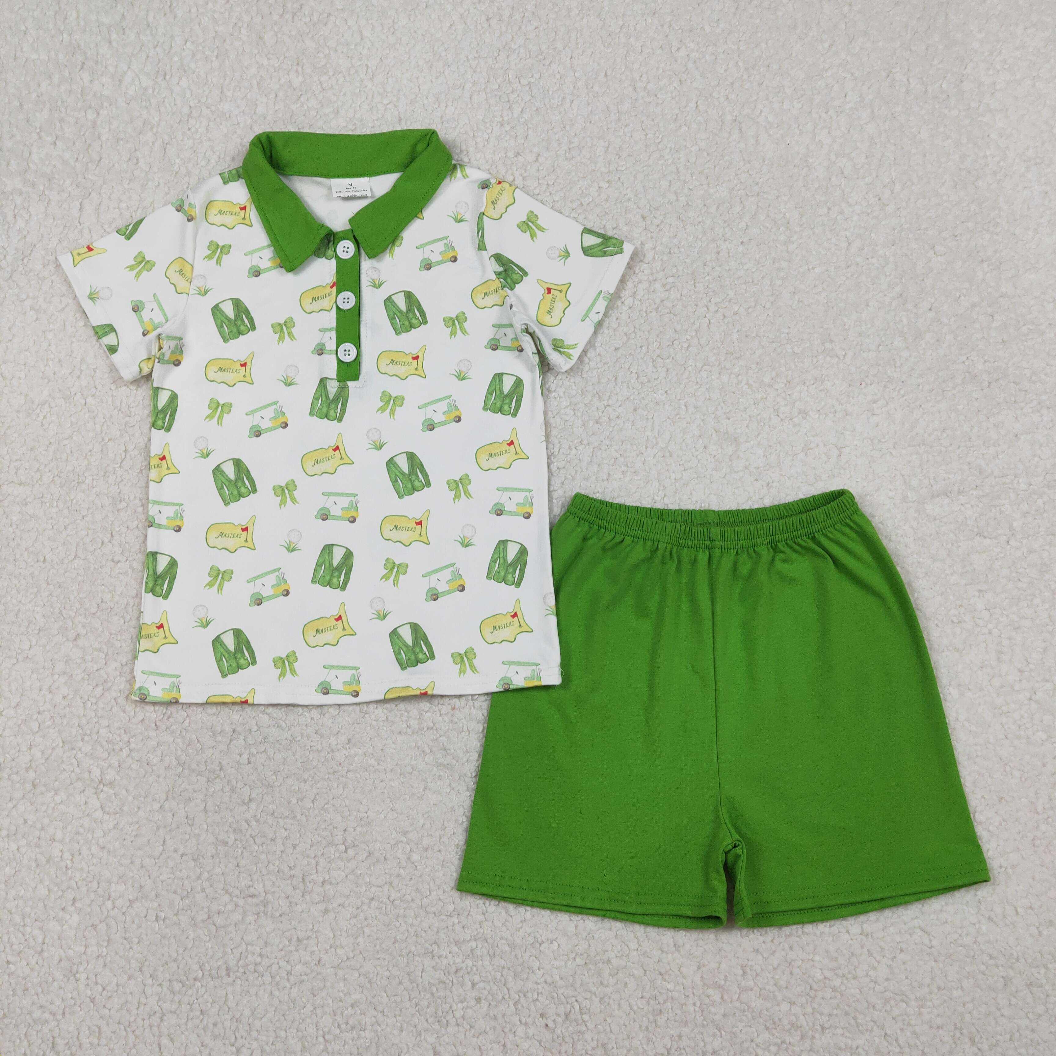 RTS BSSO1697 baby girl clothes golf green toddler girl summer outfit