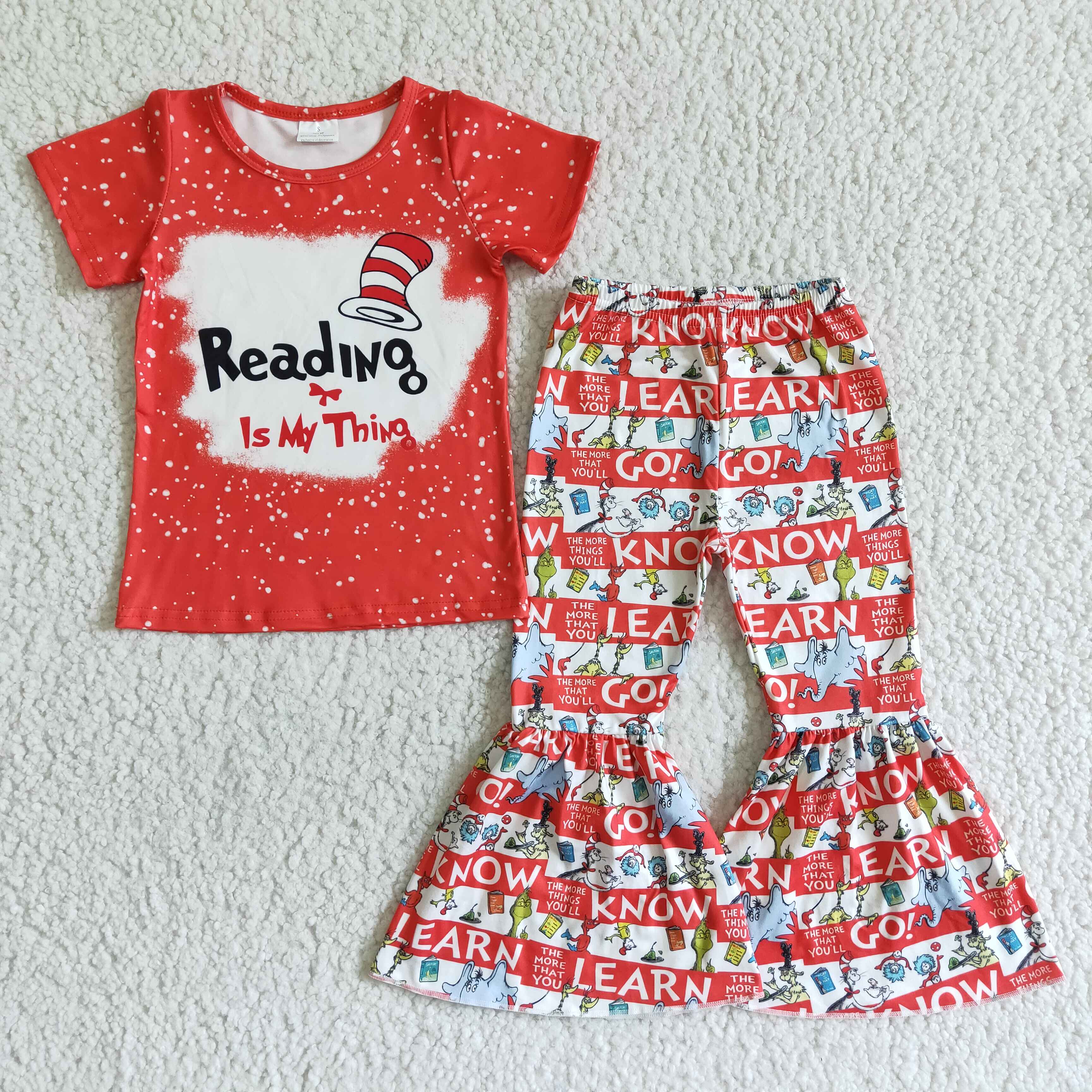 B15-4 girl clothes cartoon  short sleeve set--promotion 2025.2.22 $2.99