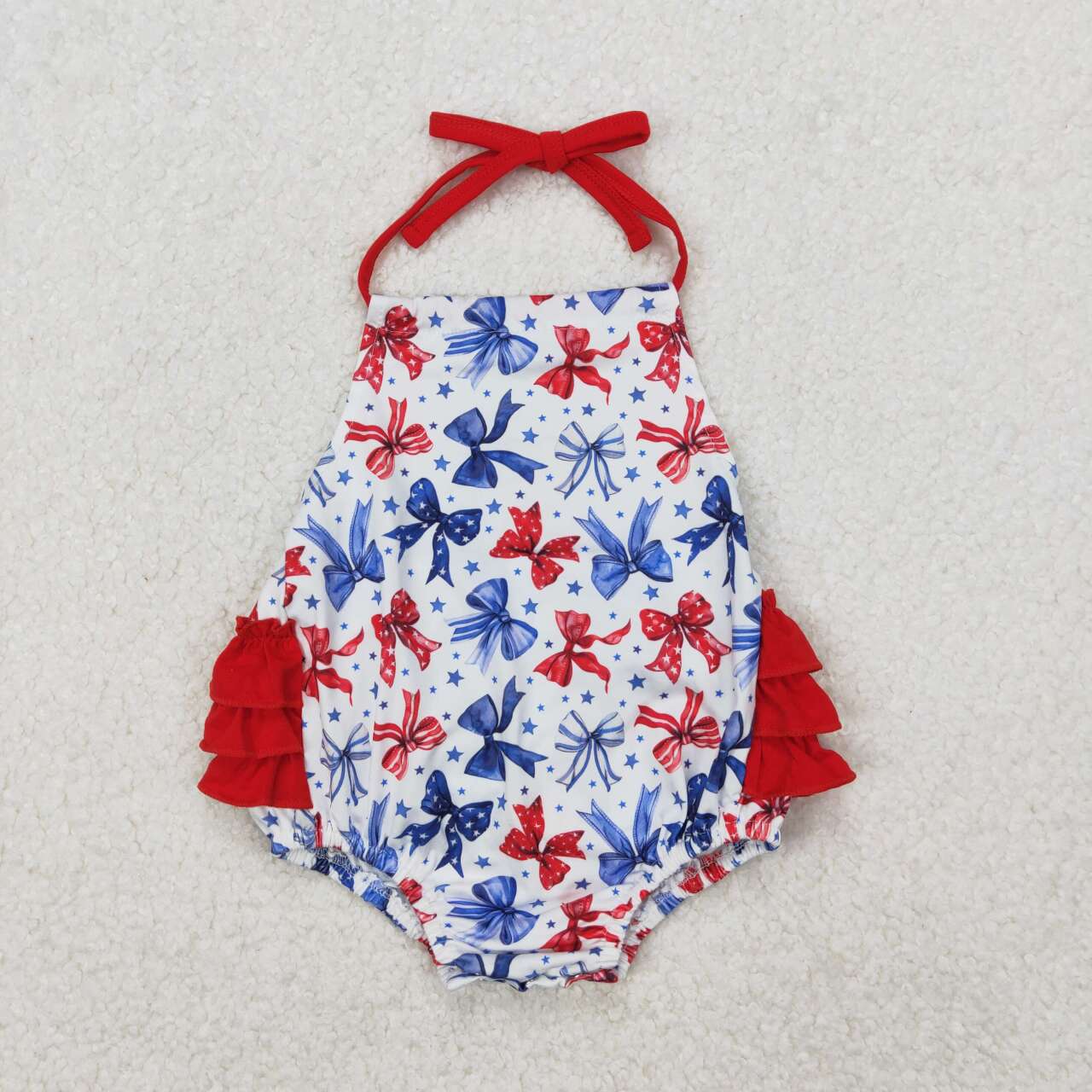 SR2591 RTS baby girl clothes bows girl 4th of July patriotic summer bubble 