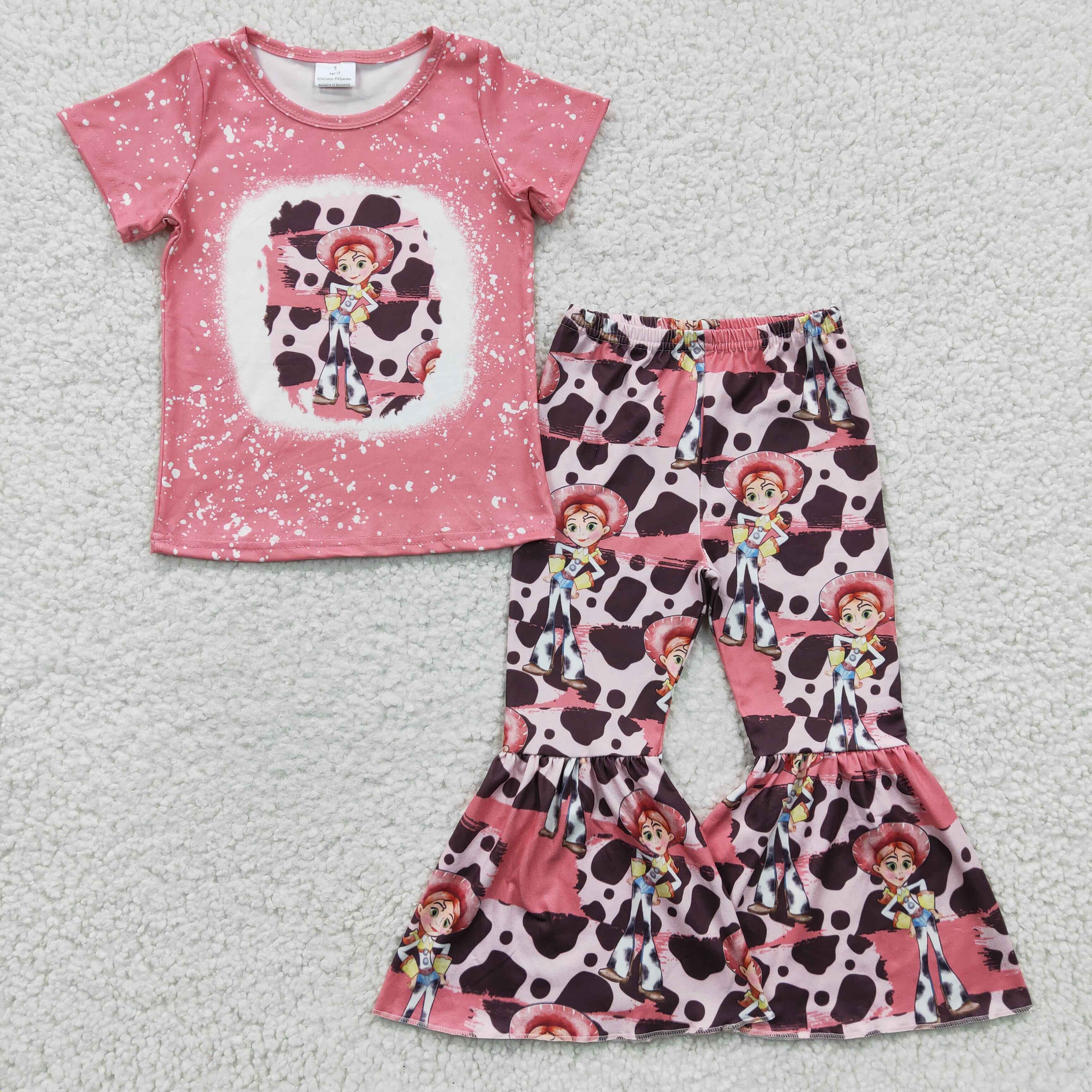 GSPO0289 kids clothes girls pink cartoon bells set fall spring outfits-promotion $5.5 2026.3.7