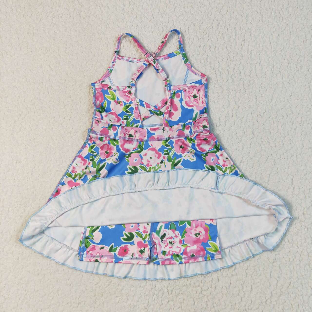 GSD2284 RTS girl clothes leopard print girl summer dress yoga clothes atheletic clothes