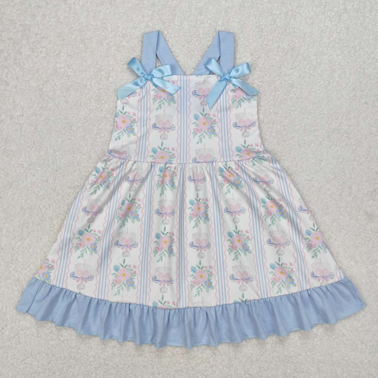 GSD1946 RTS girl clothes bows girl summer dress 