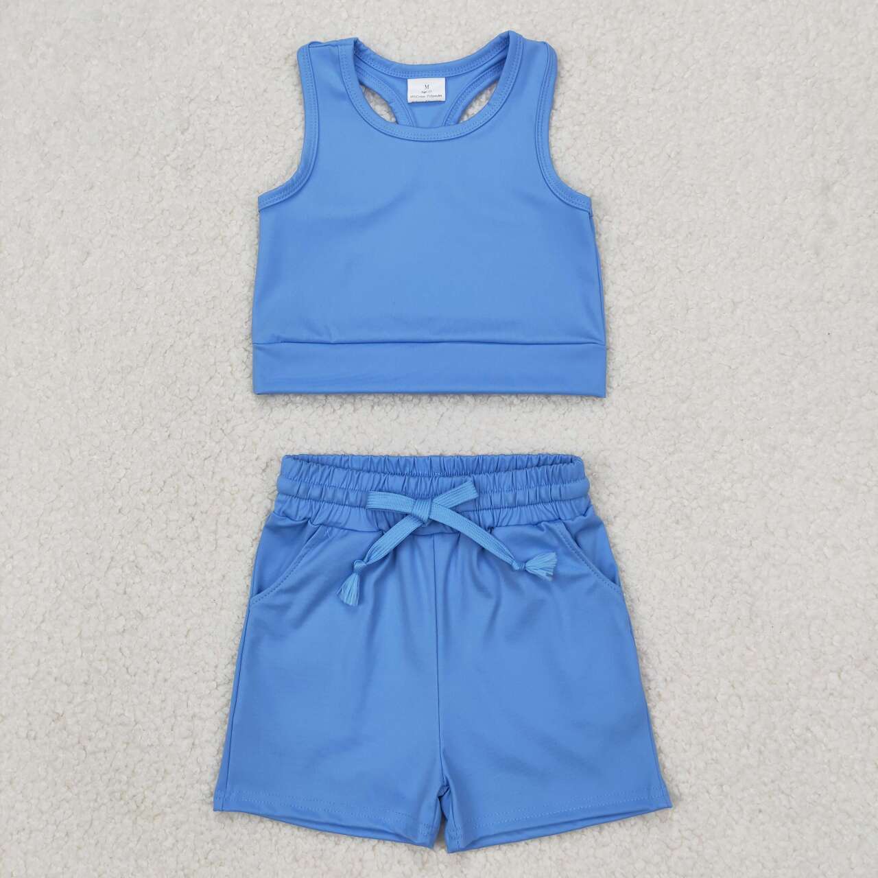 GSSO2132 RTS baby girl clothes blue toddler girl yoga summer outfit sports clothes quick dry