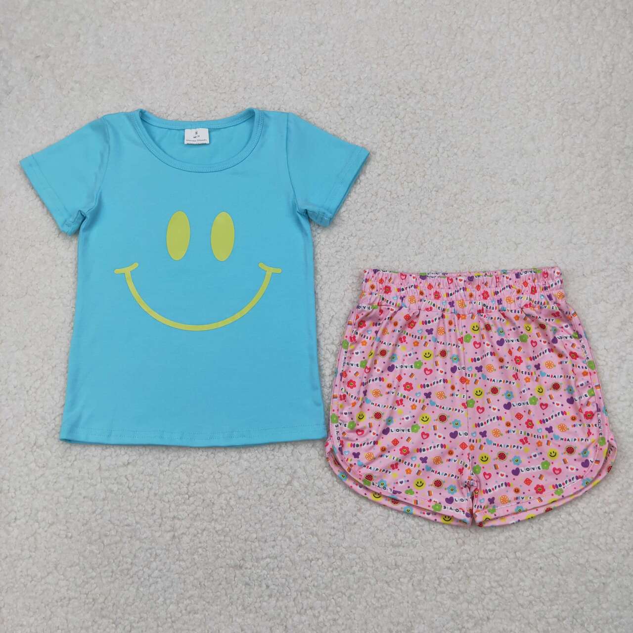 GSSO2411 RTS girl clothes smile toddler girl  summer outfit