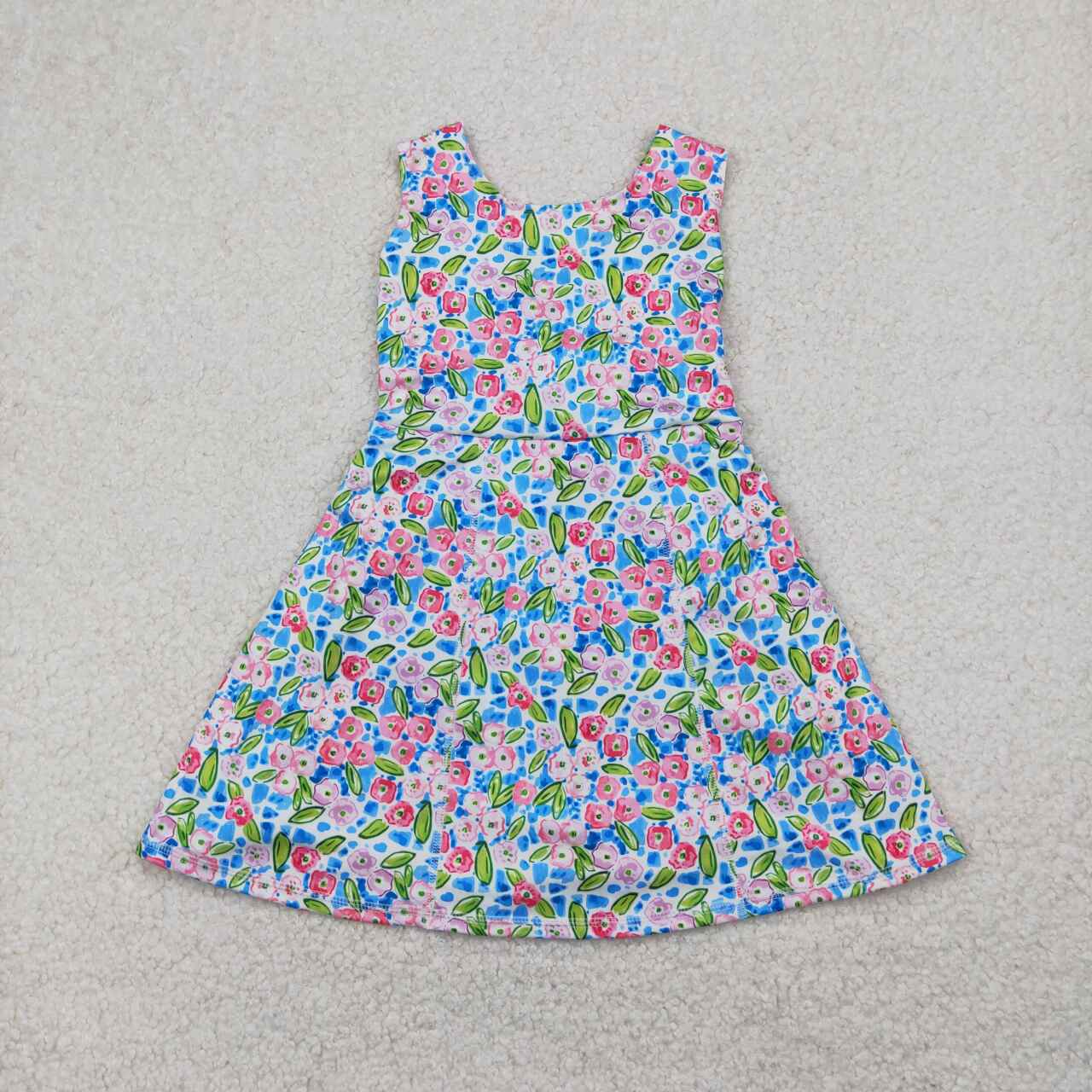 GSD1990 RTS toddler clothes flower girl summer dress yoga clothes quick dry sports dress