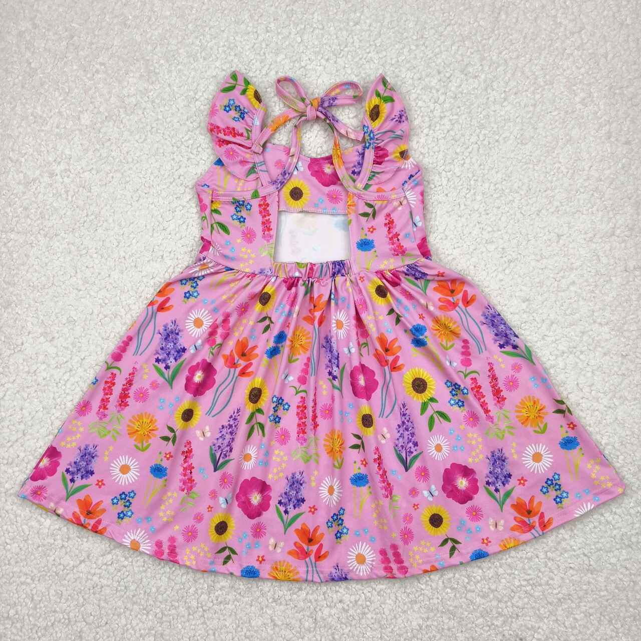 GSD2208 RTS toddler clothes twirl  floral girl summer dress