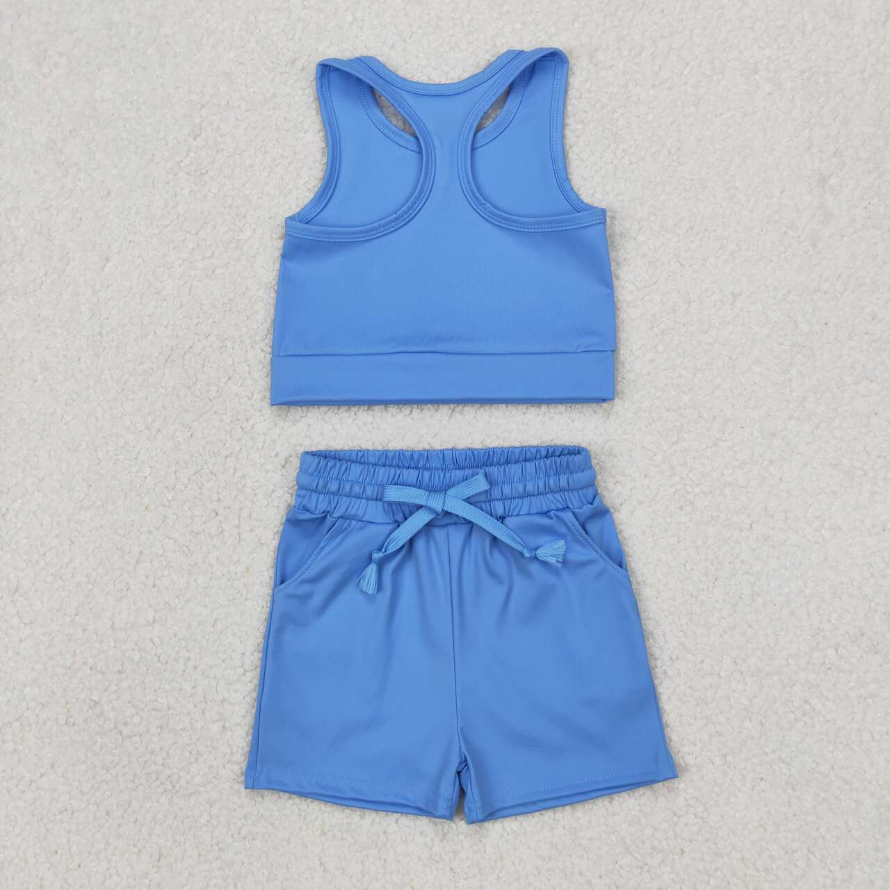 GSSO2132 RTS baby girl clothes blue toddler girl yoga summer outfit sports clothes quick dry