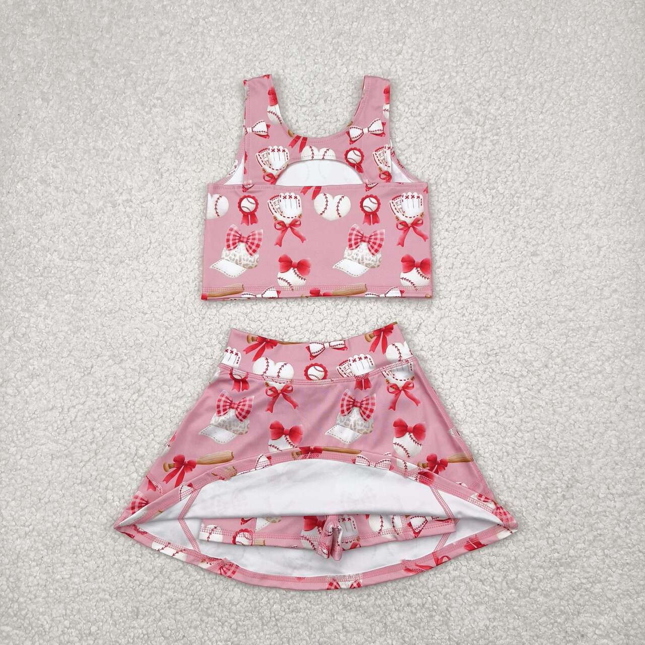 GSD2044 RTS girl clothes baseball girl summer set yoga clothes