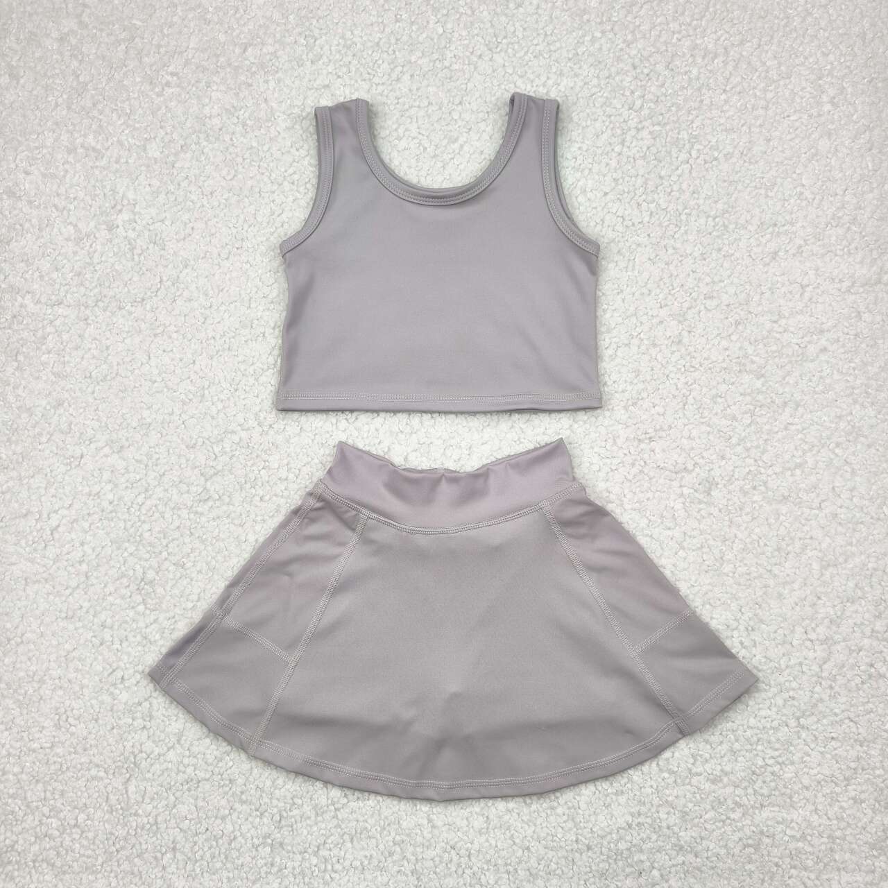 GSD1983 RTS girl clothes grey girl summer set yoga clothes
