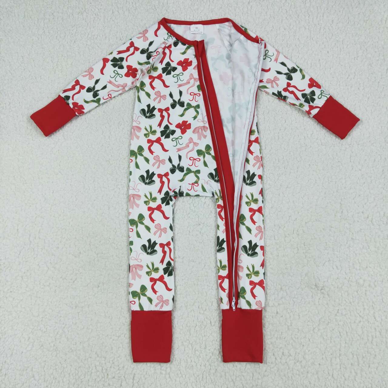 LR2203 RTS baby girl clothes bows toddler girl christmas winter romper 