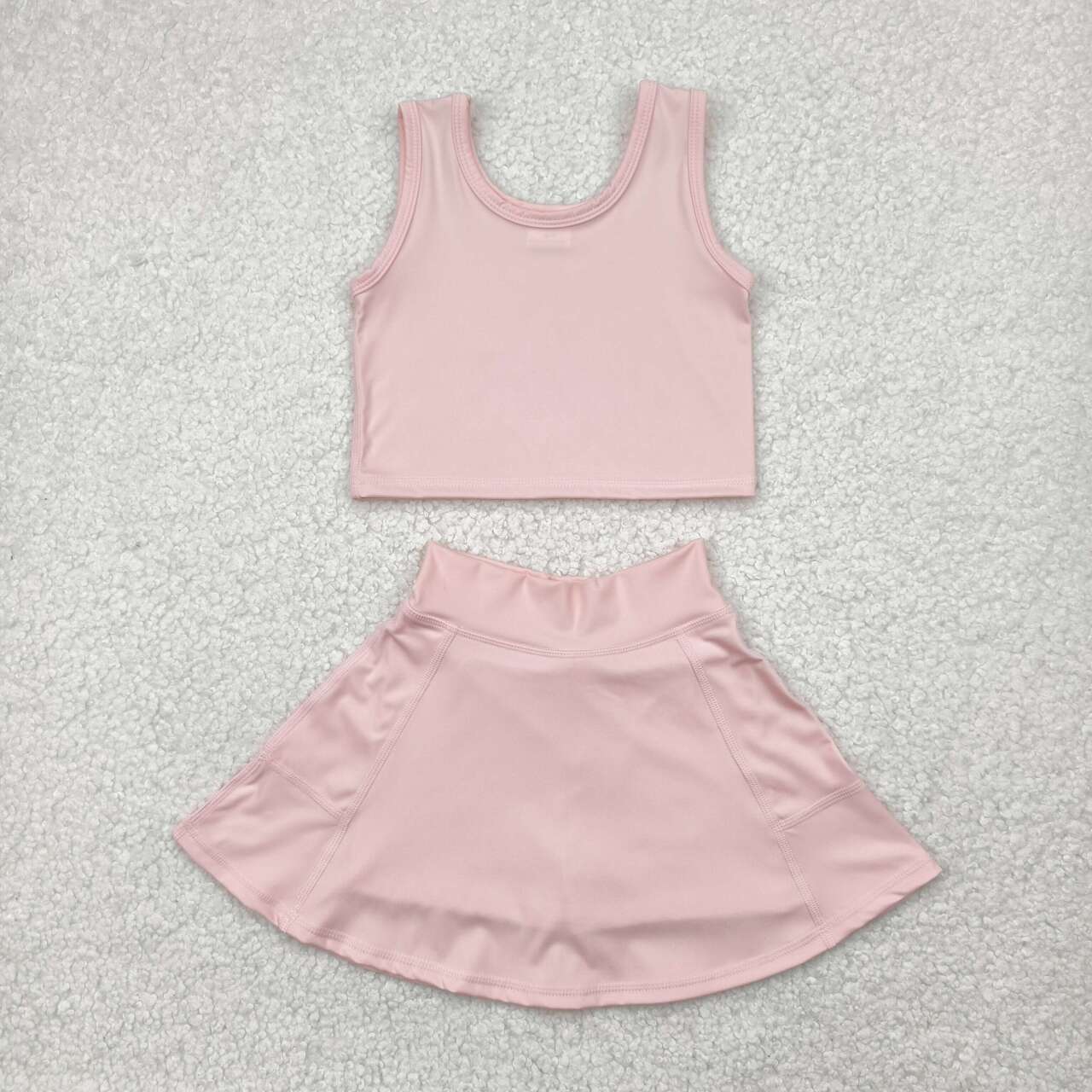 GSD1977 RTS toddler girl clothes pink girl summer set yoga clothes athletic sports clothes 