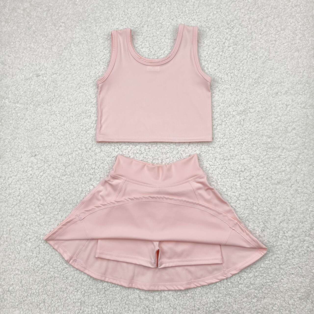 GSD1977 RTS toddler girl clothes pink girl summer set yoga clothes athletic sports clothes 