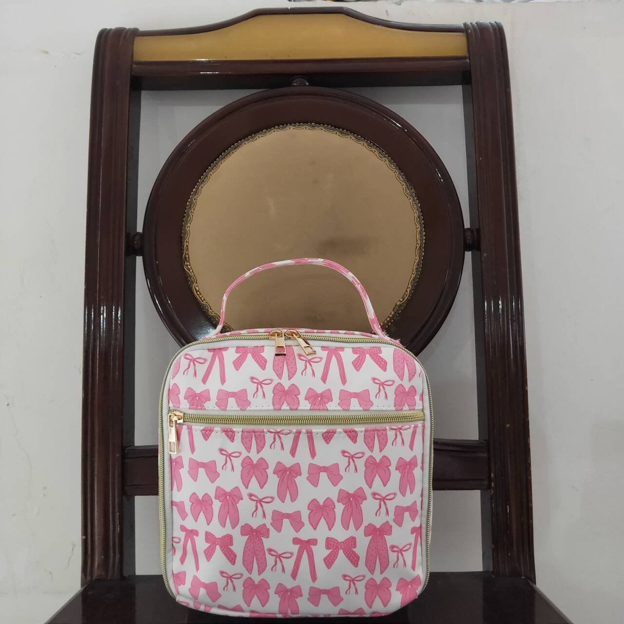 BA0284 RTS Lunch bag pink bows baby lunch box bag 