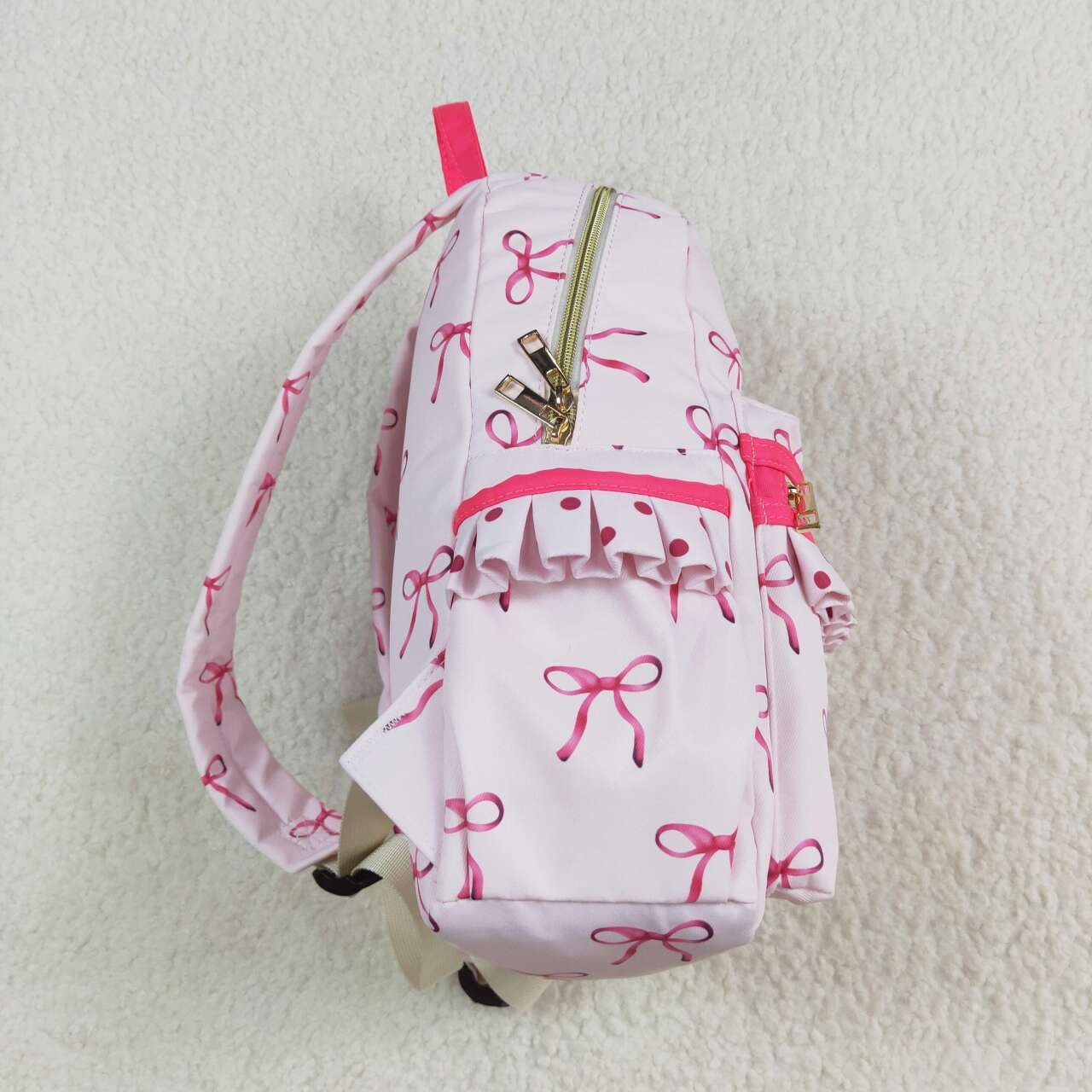 BA0233 RTS toddler backpack bow print print baby  gift preschool bag Sizes:13.2*17*5 Iinches