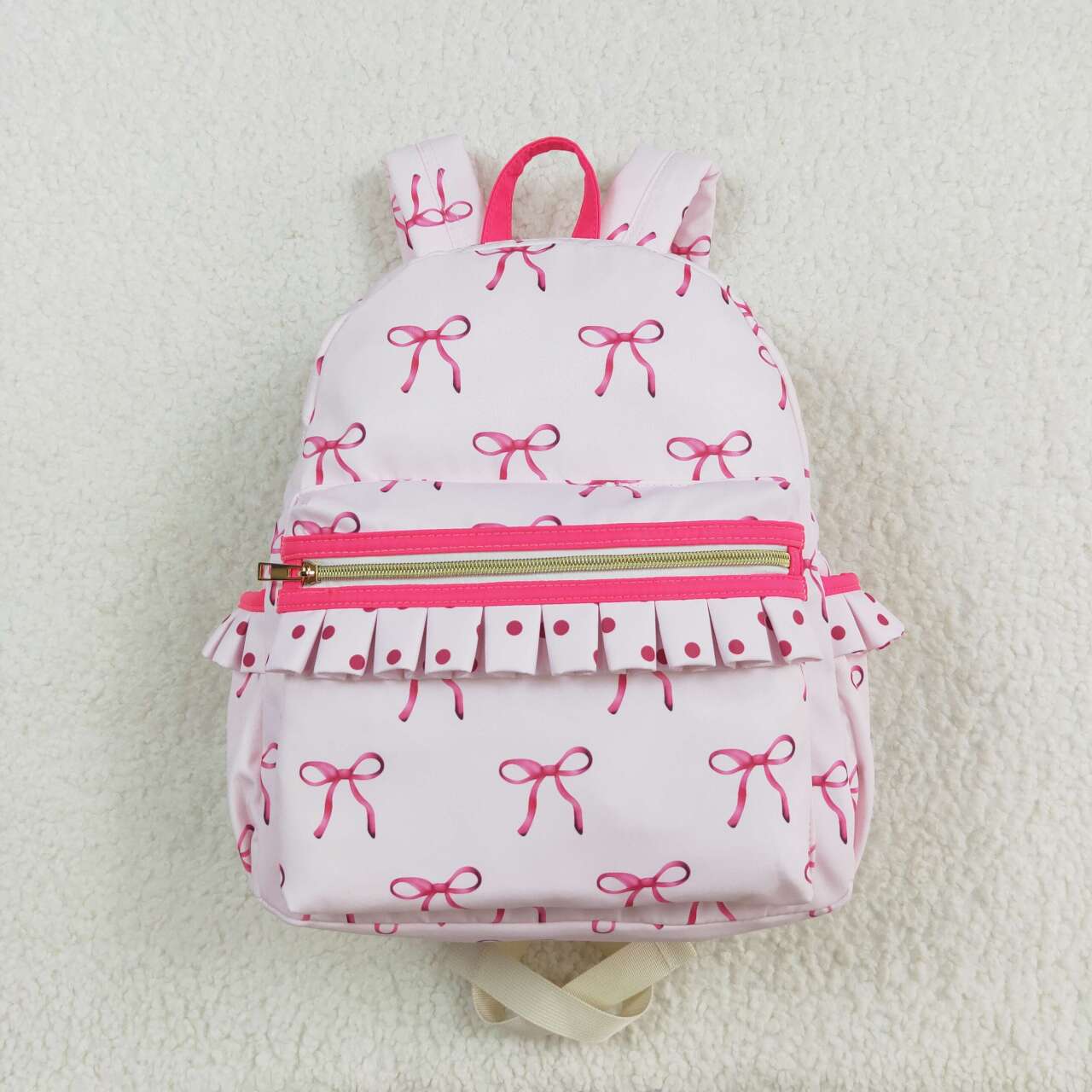BA0233 RTS toddler backpack bow print print baby  gift preschool bag Sizes:13.2*17*5 Iinches